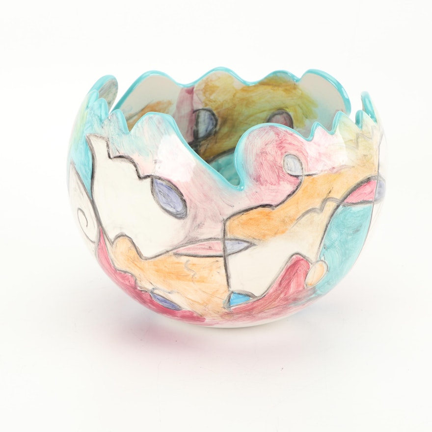 Harris-Cies Hand-Painted Porcelain Bowl