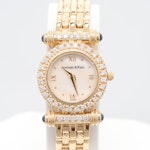 Austern & Paul 14K Yellow Gold Diamond, Sapphire and Mother of Pearl Wristwatch