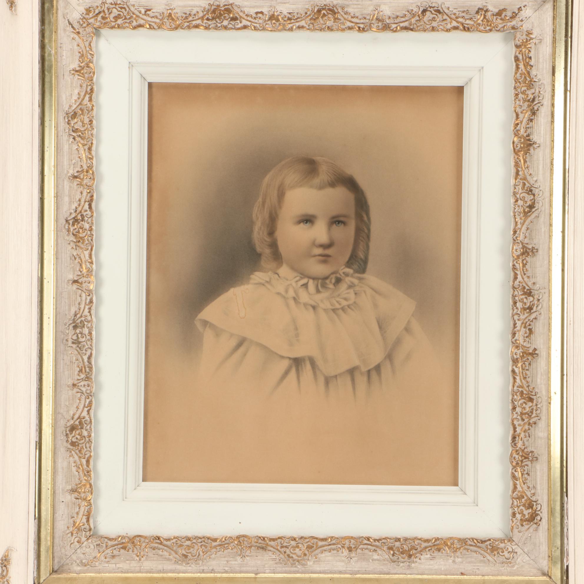 19th-Century Photographic Portrait of a Young Victorian Girl