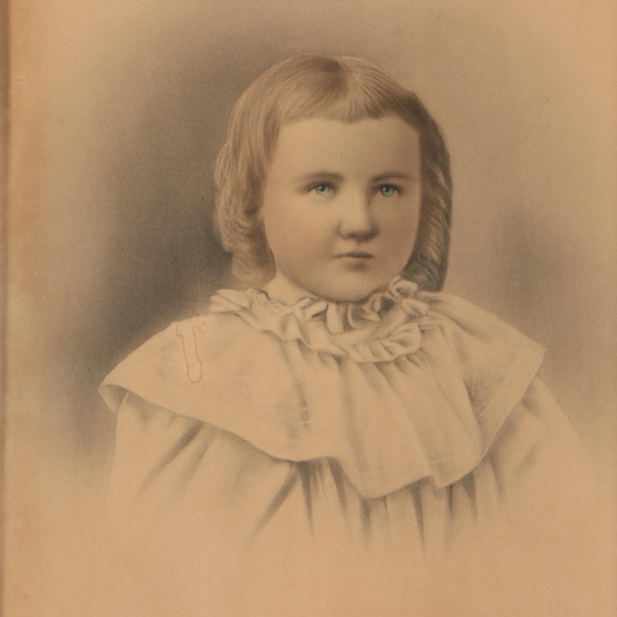 19th-Century Photographic Portrait of a Young Victorian Girl