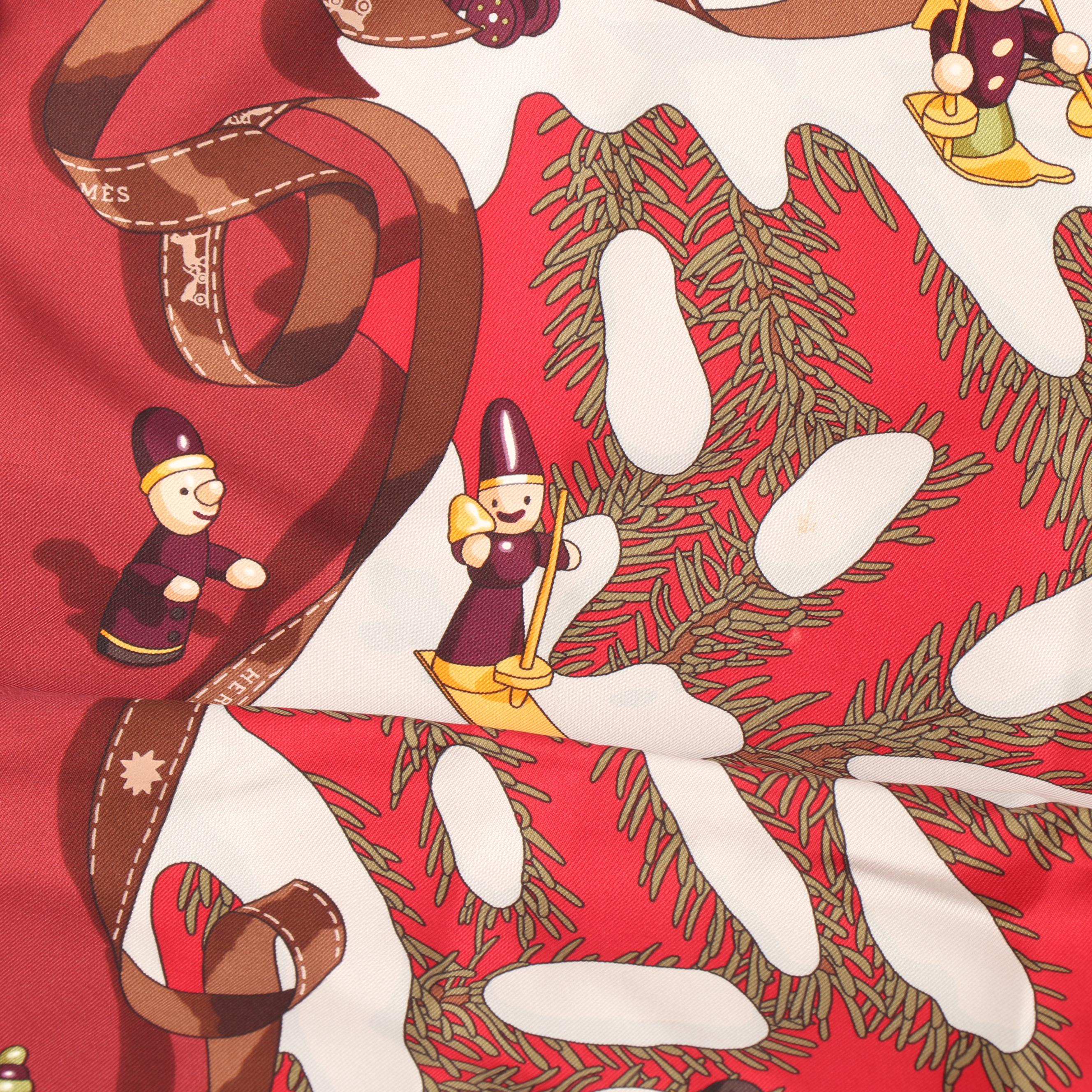 2004 Hermès of Paris "Noël au 24 Faubourg" Silk Scarf