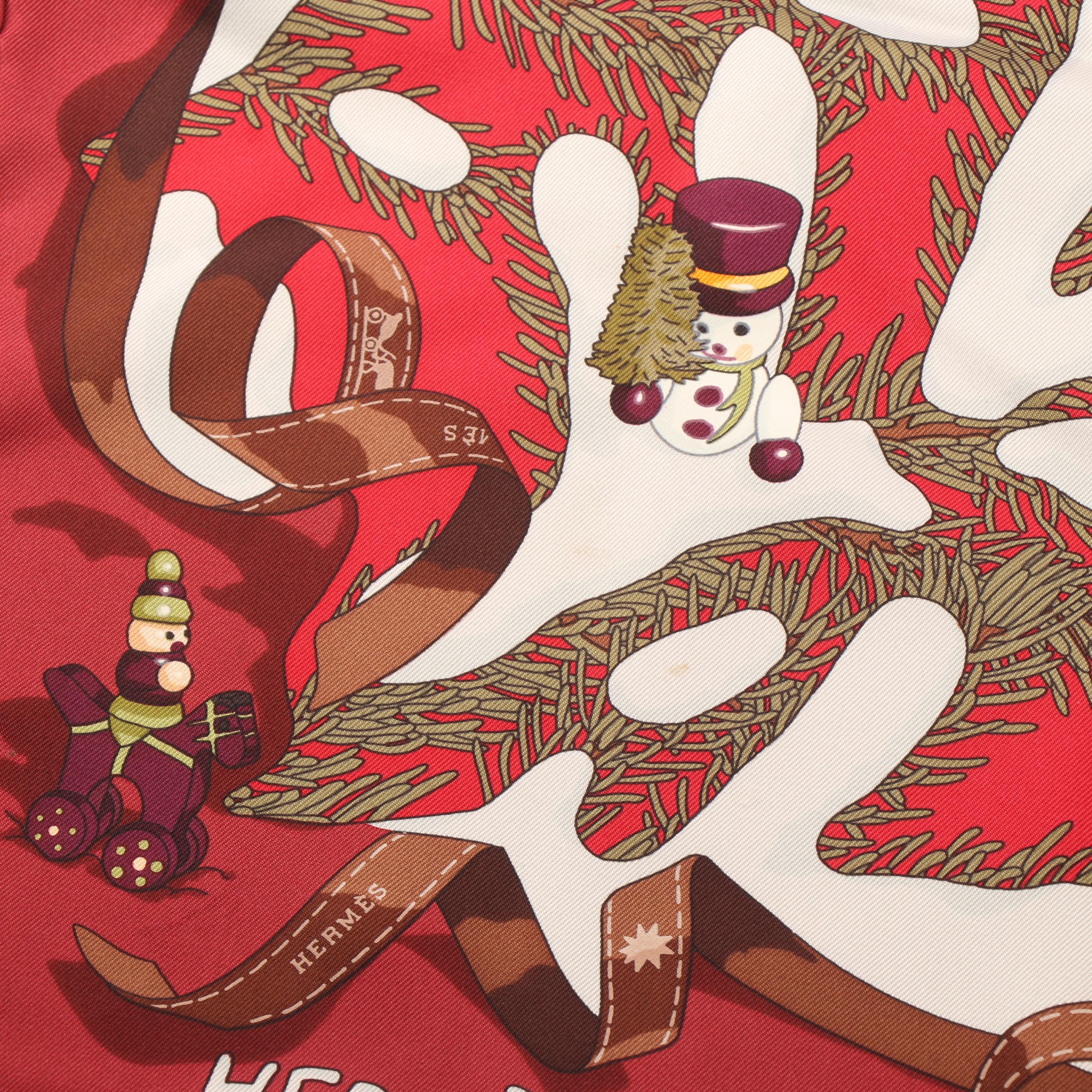 2004 Hermès of Paris "Noël au 24 Faubourg" Silk Scarf