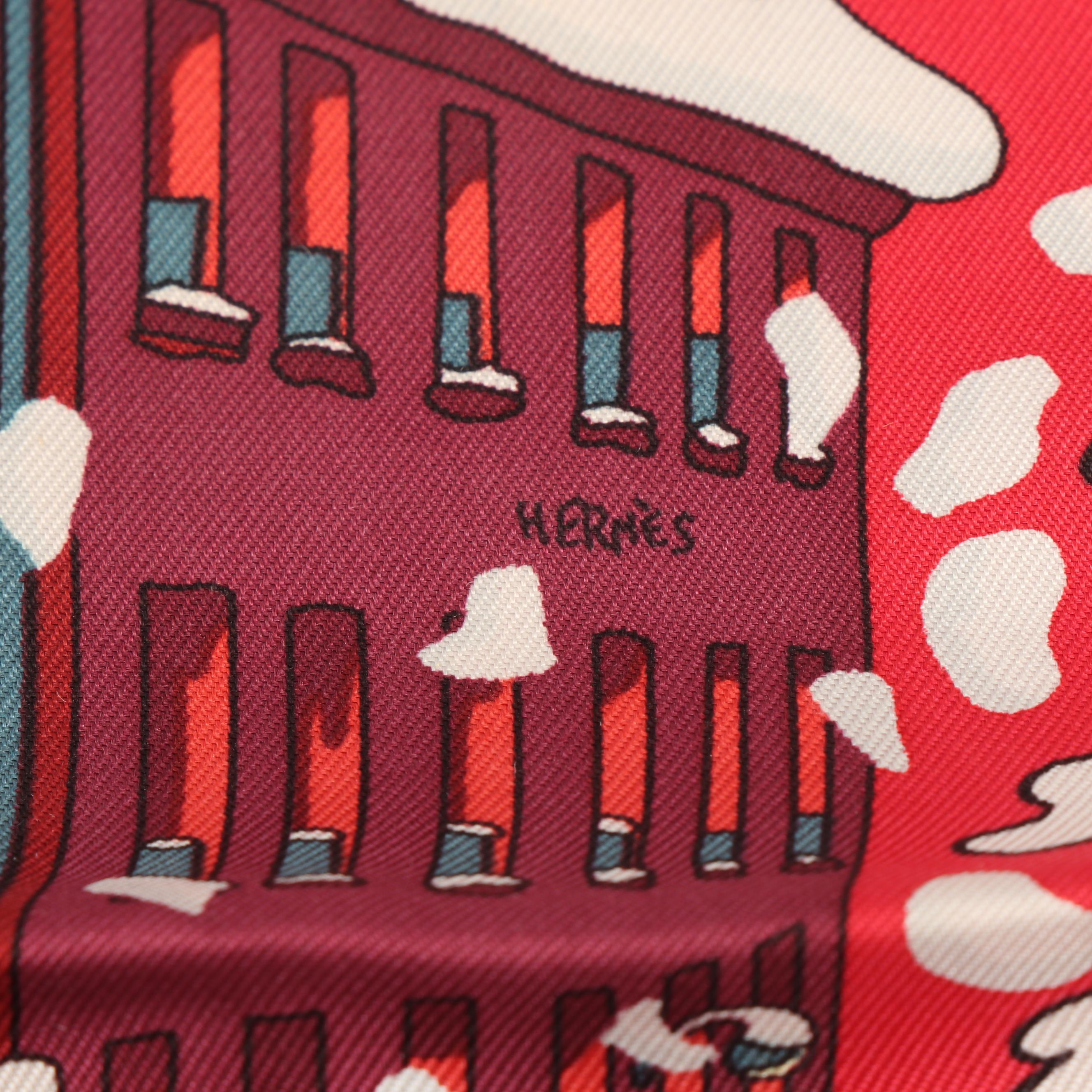 2004 Hermès of Paris "Noël au 24 Faubourg" Silk Scarf