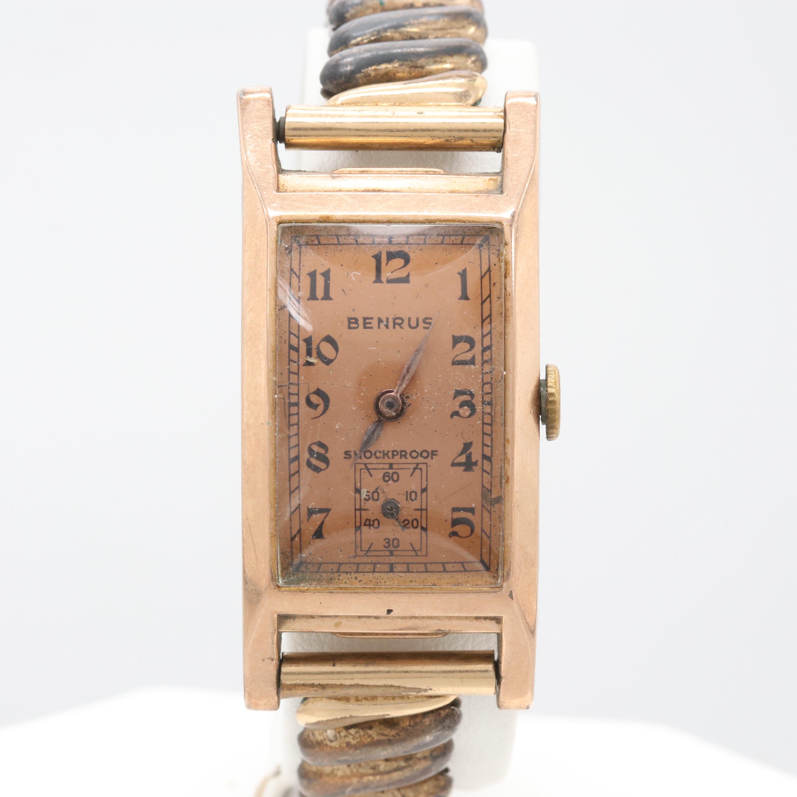 Vintage Benrus Curved Tank Style Watch