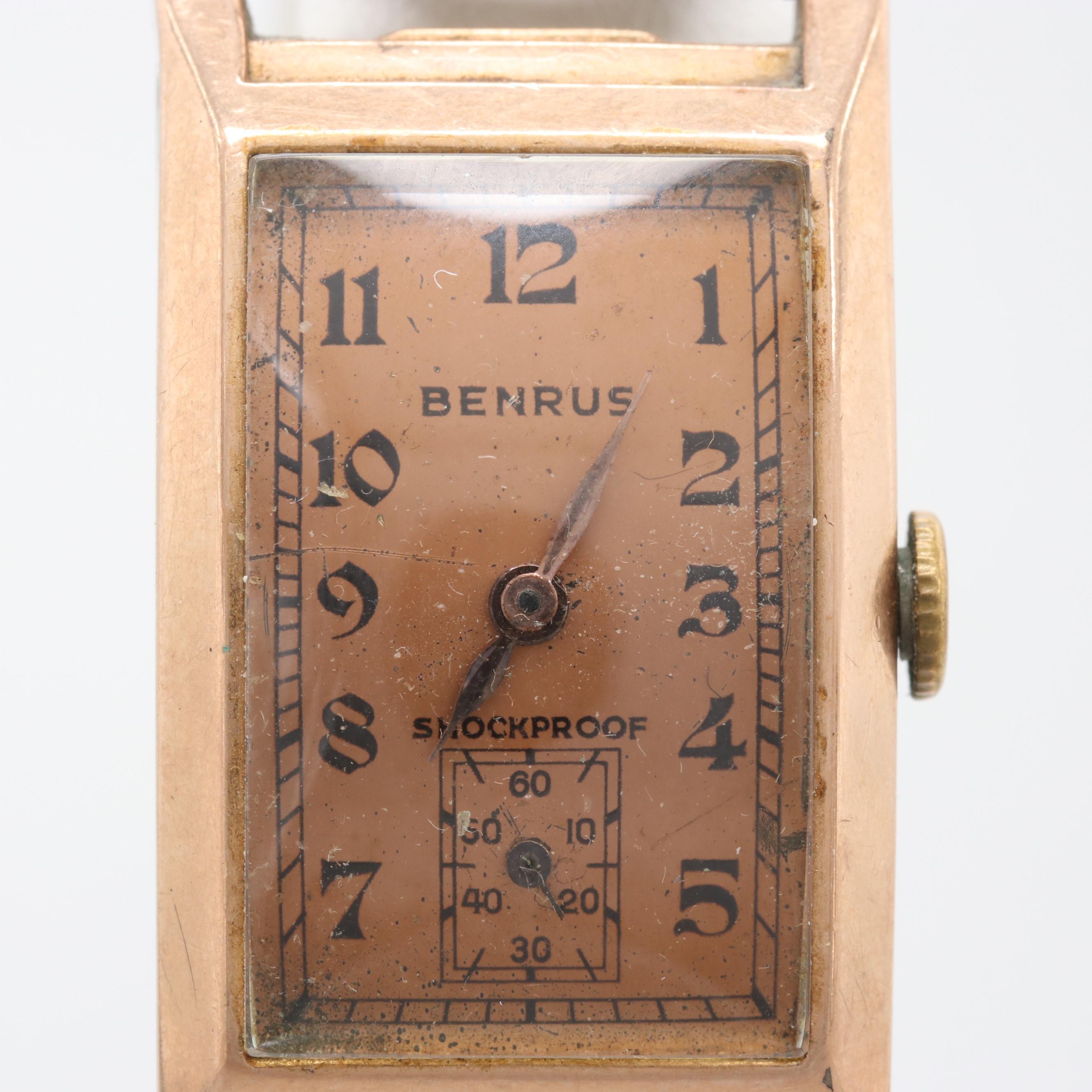 Vintage Benrus Curved Tank Style Watch