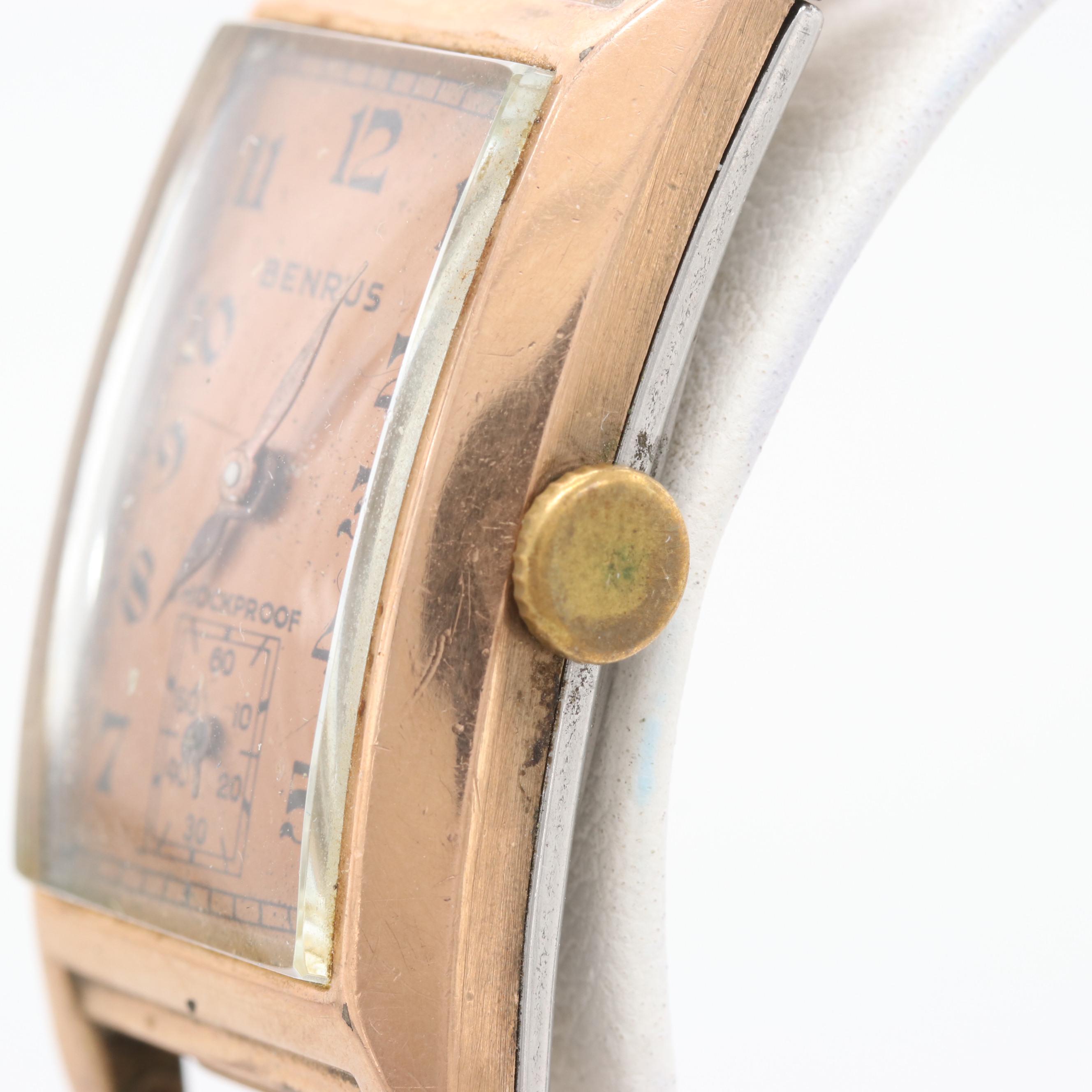 Vintage Benrus Curved Tank Style Watch