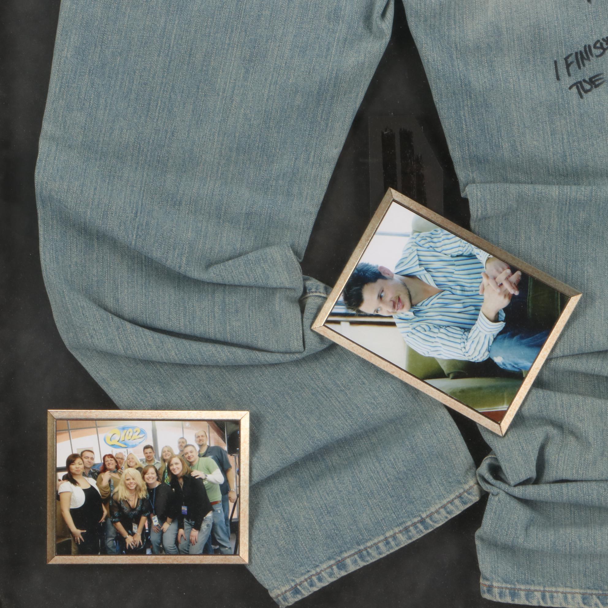 Nick Lachey Signed Worn Jeans Framed Display COA