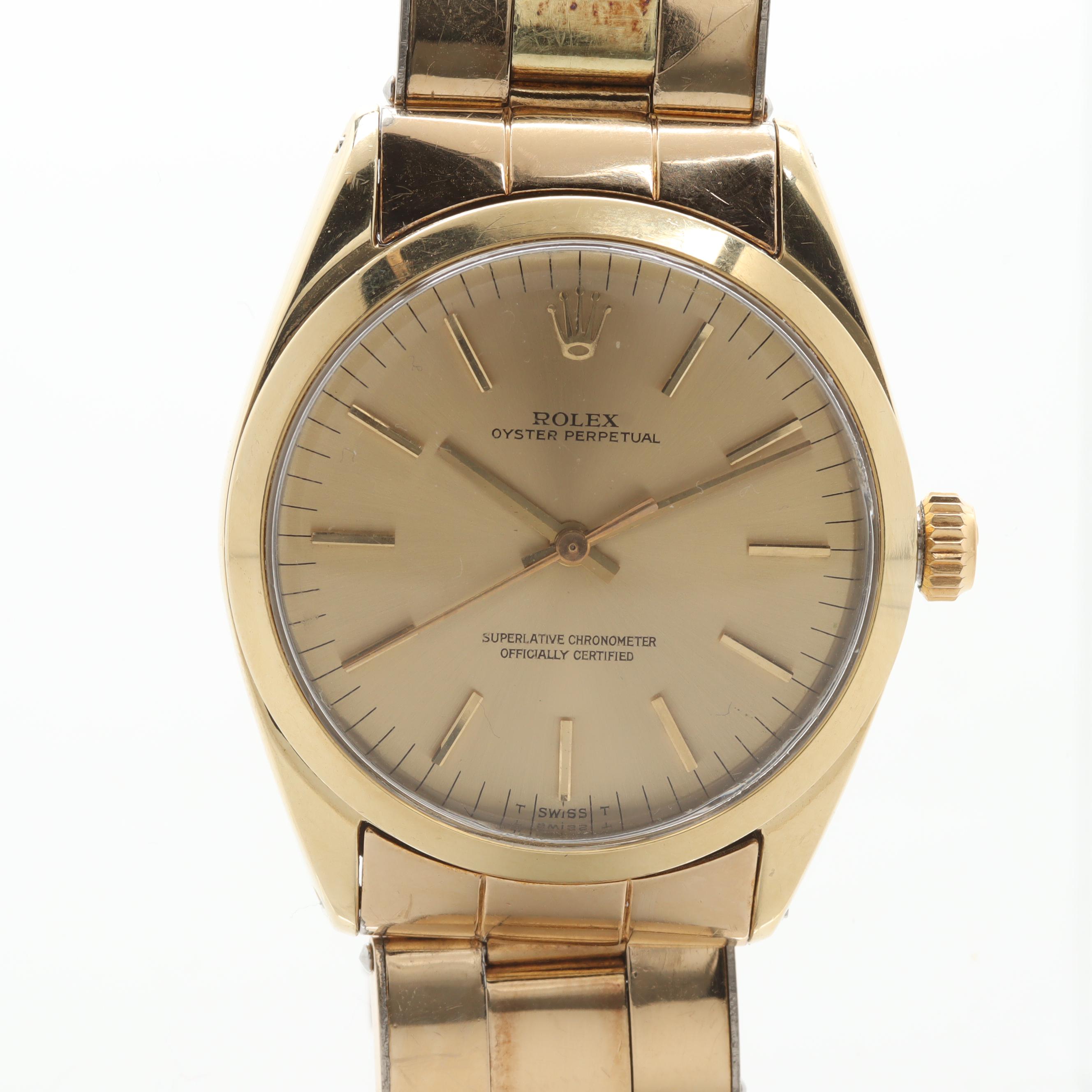 Vintage Rolex Oyster Perpetual Gold Shell Automatic Watch