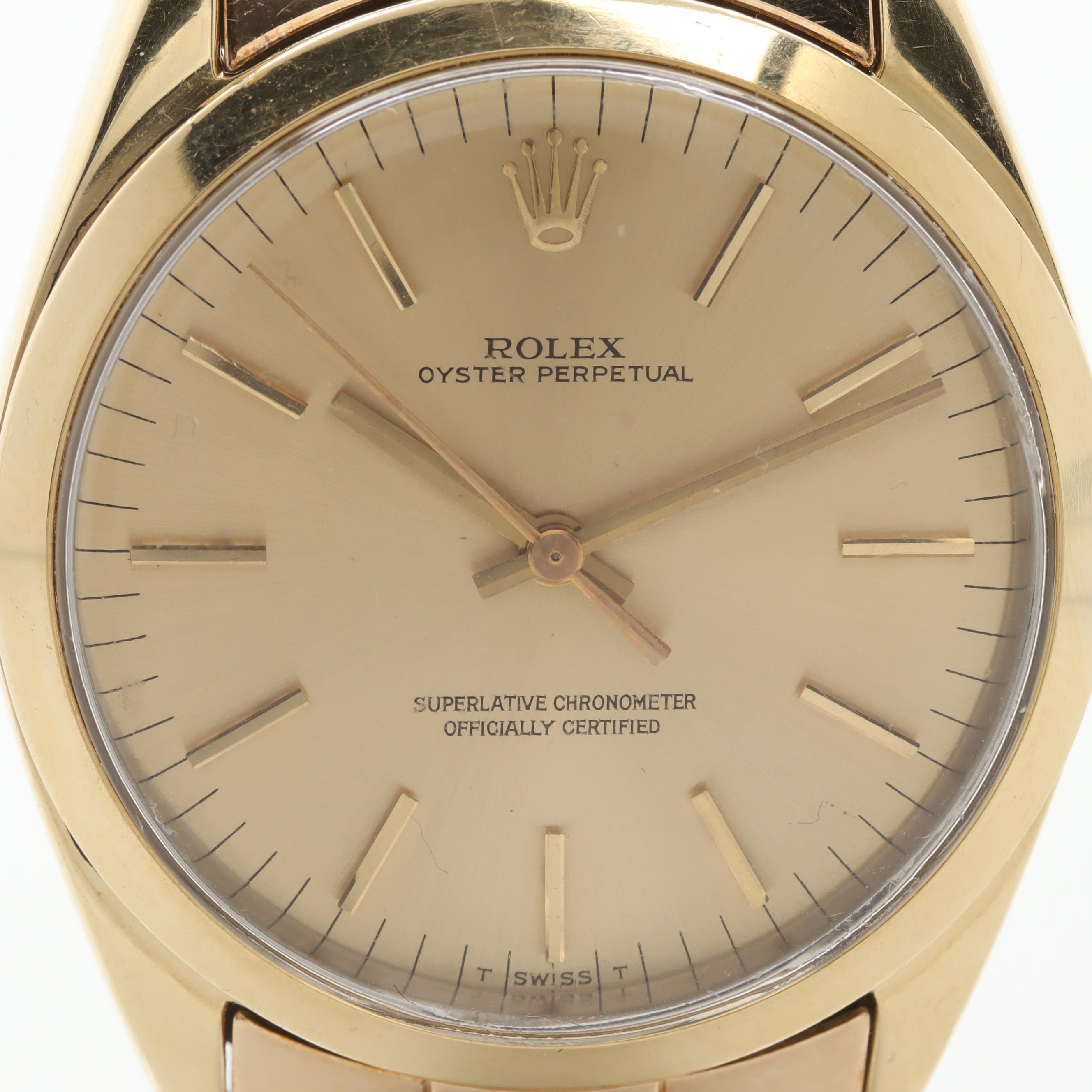 Vintage Rolex Oyster Perpetual Gold Shell Automatic Watch