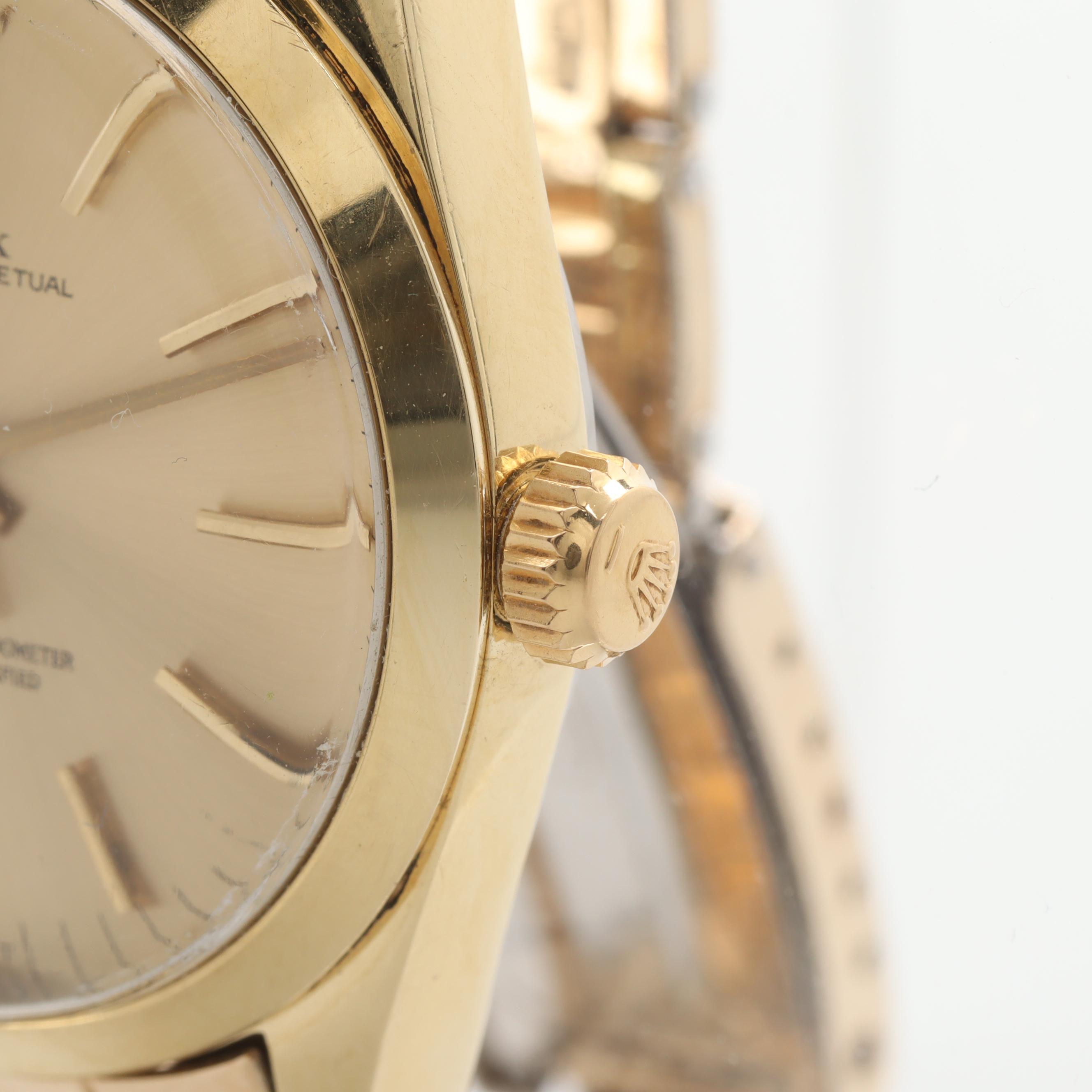 Vintage Rolex Oyster Perpetual Gold Shell Automatic Watch