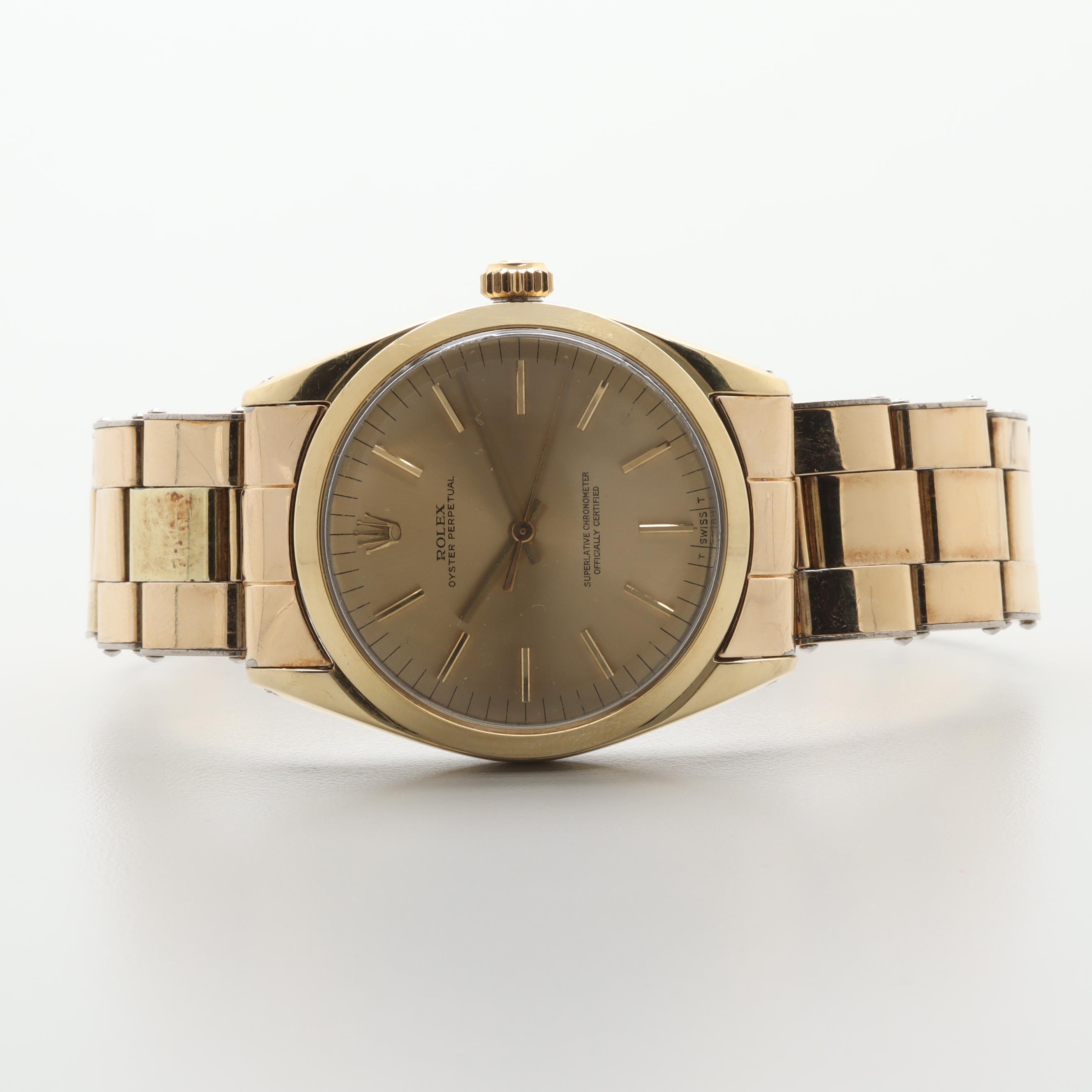 Vintage Rolex Oyster Perpetual Gold Shell Automatic Watch