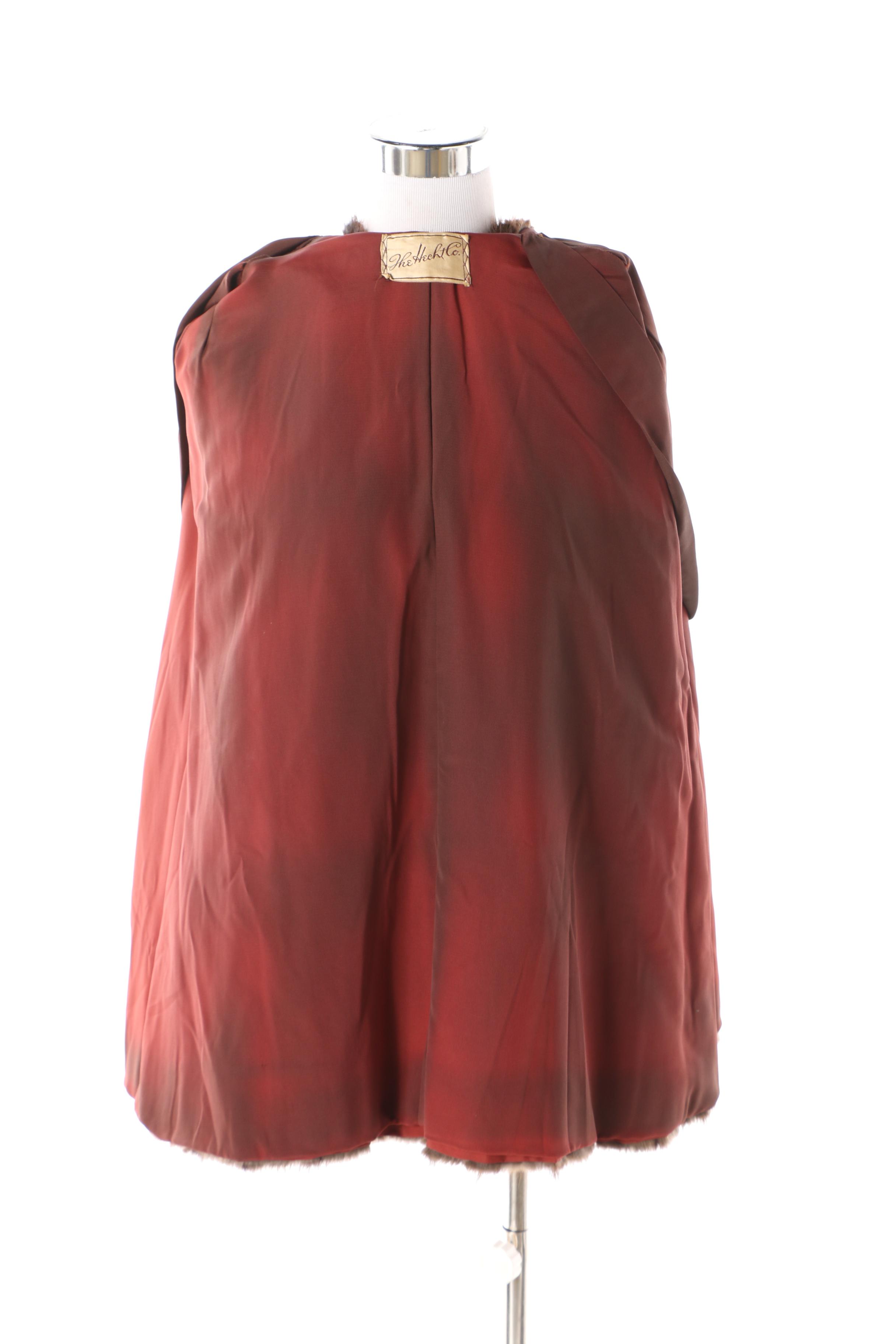 Women's Vintage The Hecht Co. Dyed Muskrat Fur Cape
