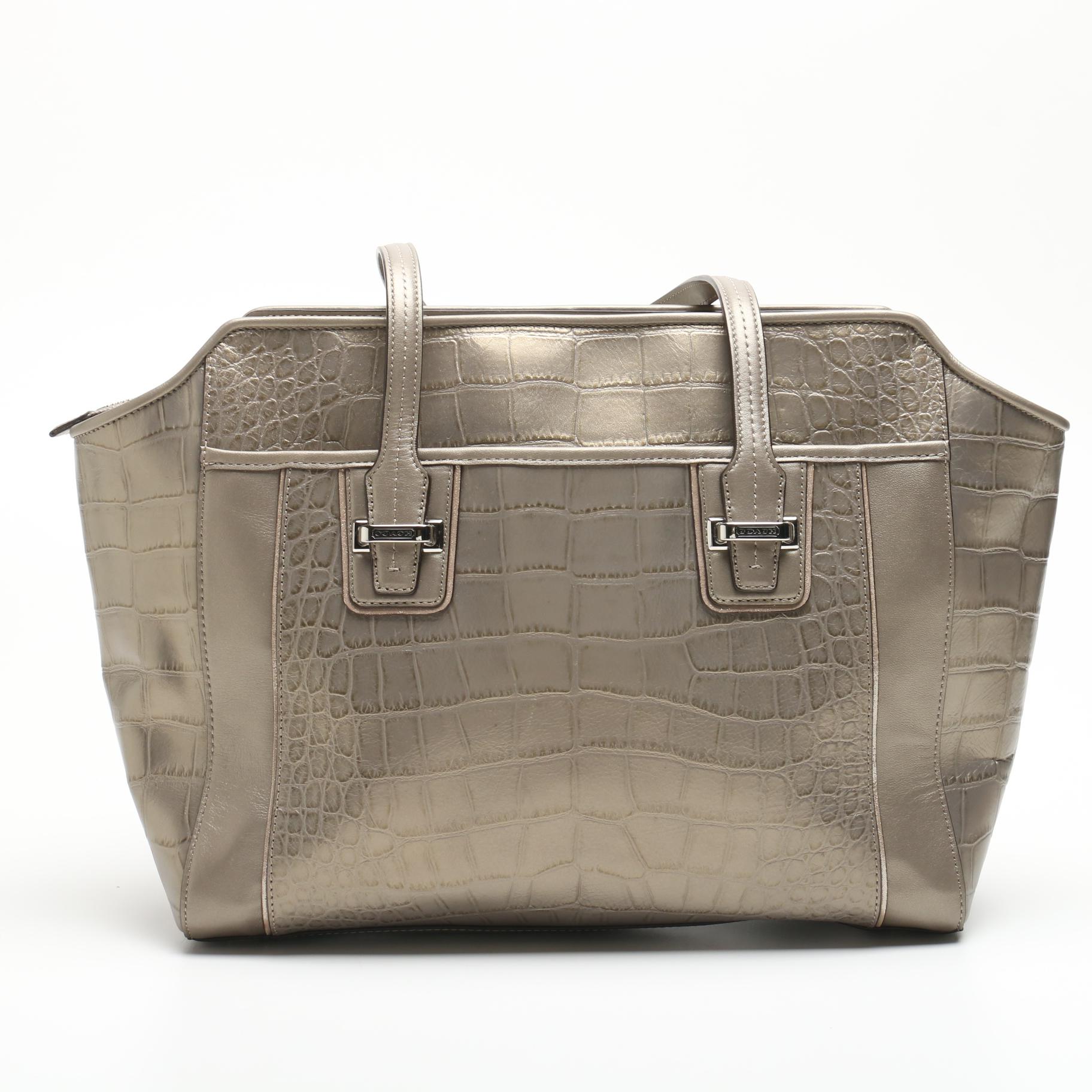 Coach Taylor Embossed Leather Alexis Carryall and Ashley Leather Wallet