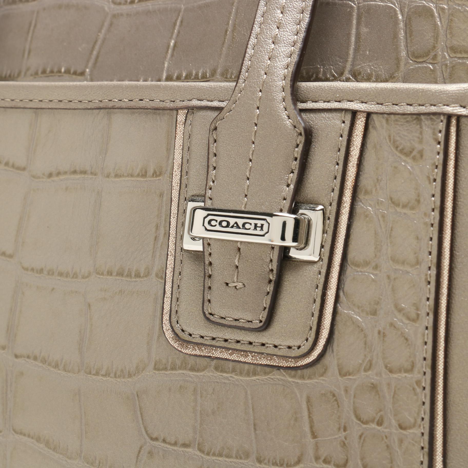 Coach Taylor Embossed Leather Alexis Carryall and Ashley Leather Wallet