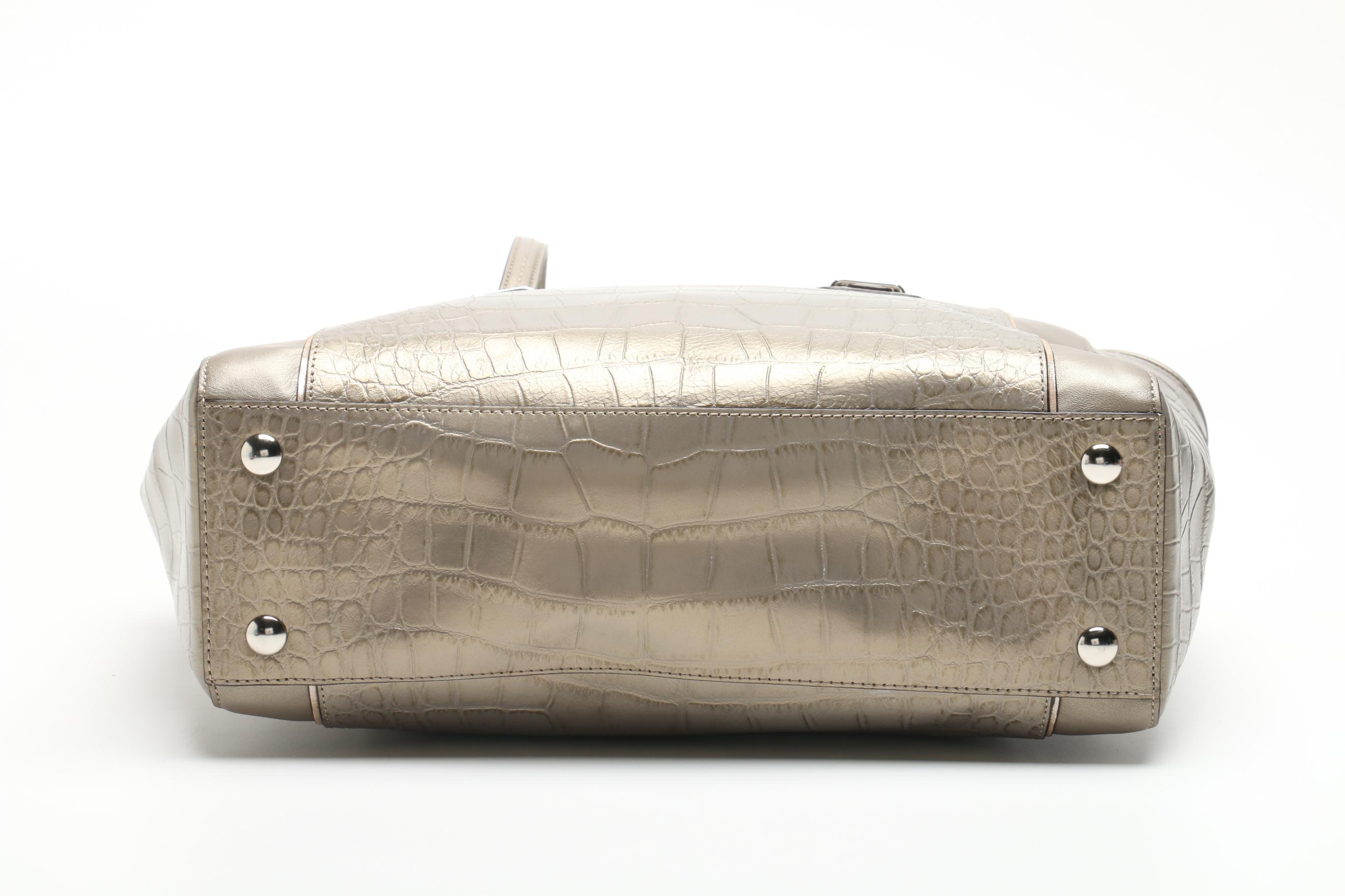 Coach Taylor Embossed Leather Alexis Carryall and Ashley Leather Wallet