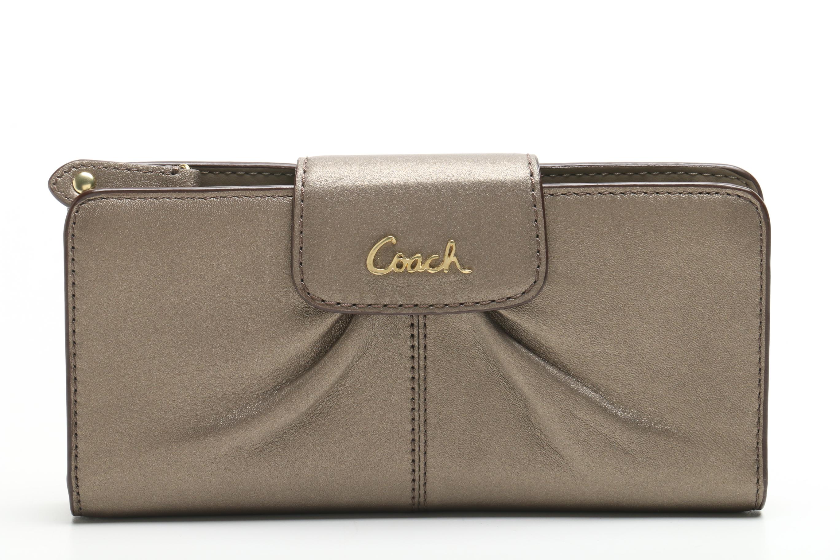 Coach Taylor Embossed Leather Alexis Carryall and Ashley Leather Wallet
