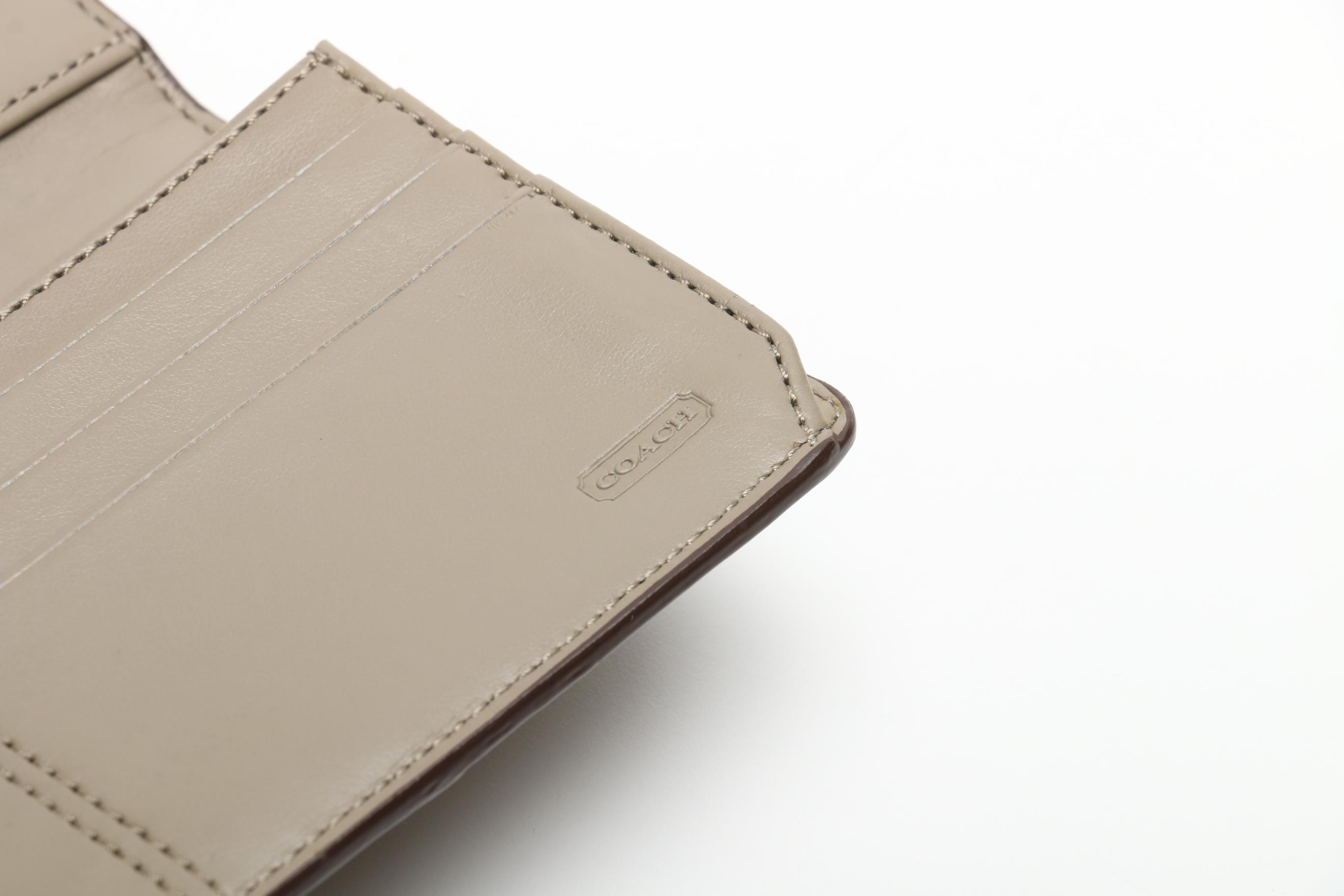 Coach Taylor Embossed Leather Alexis Carryall and Ashley Leather Wallet