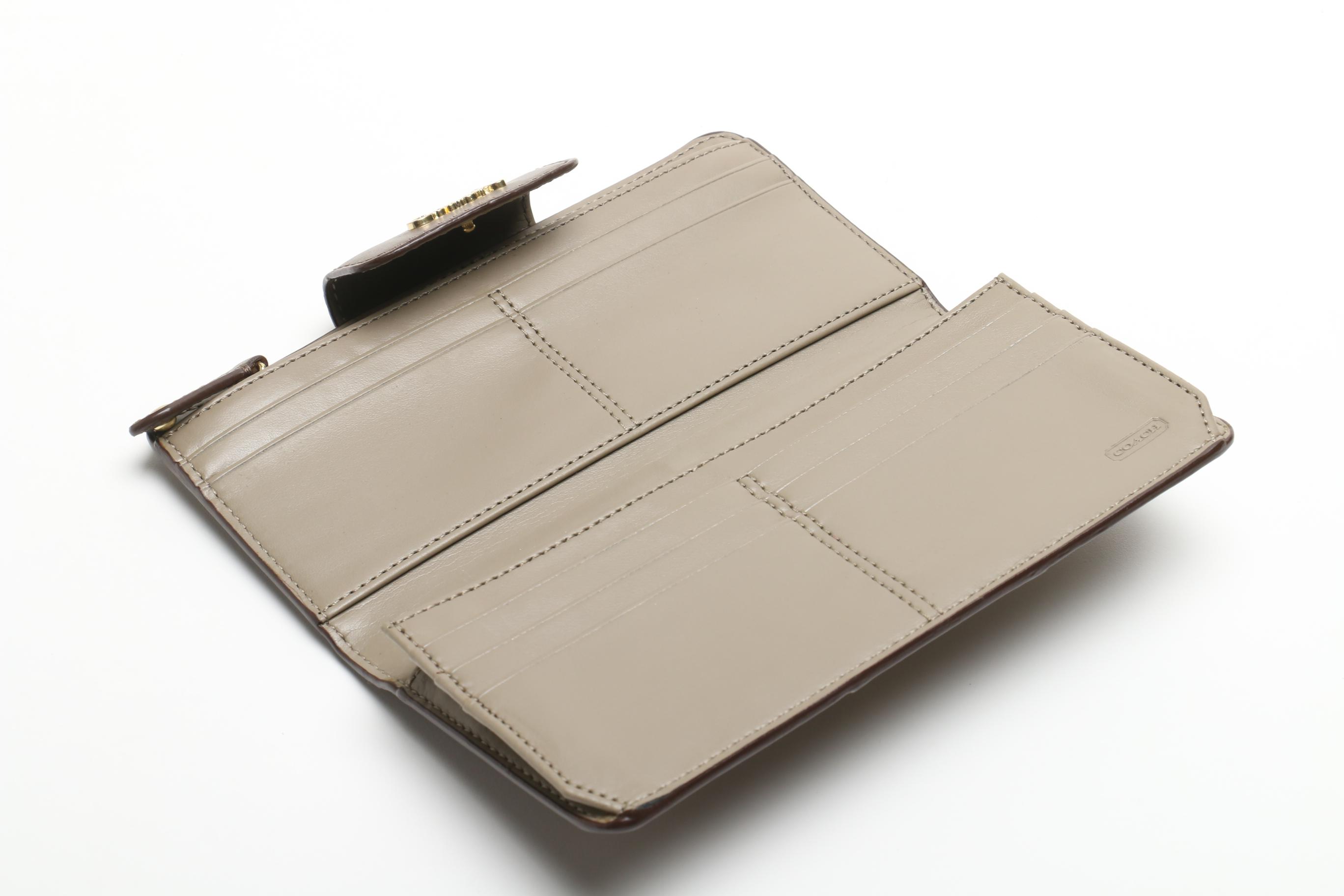 Coach Taylor Embossed Leather Alexis Carryall and Ashley Leather Wallet