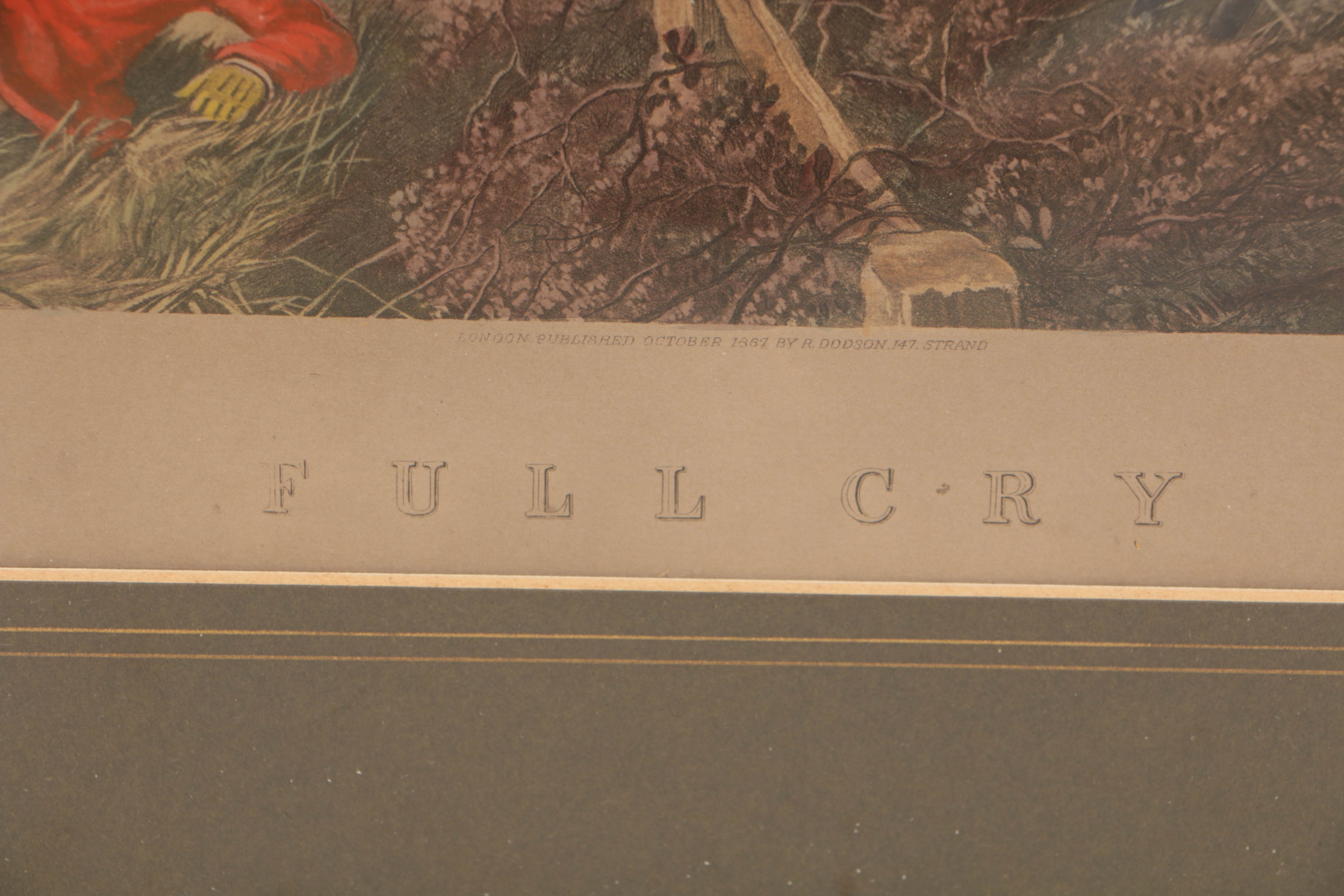 J. Harris Engraving After J.F. Herring Fox Hunting Scene "Full Cry"