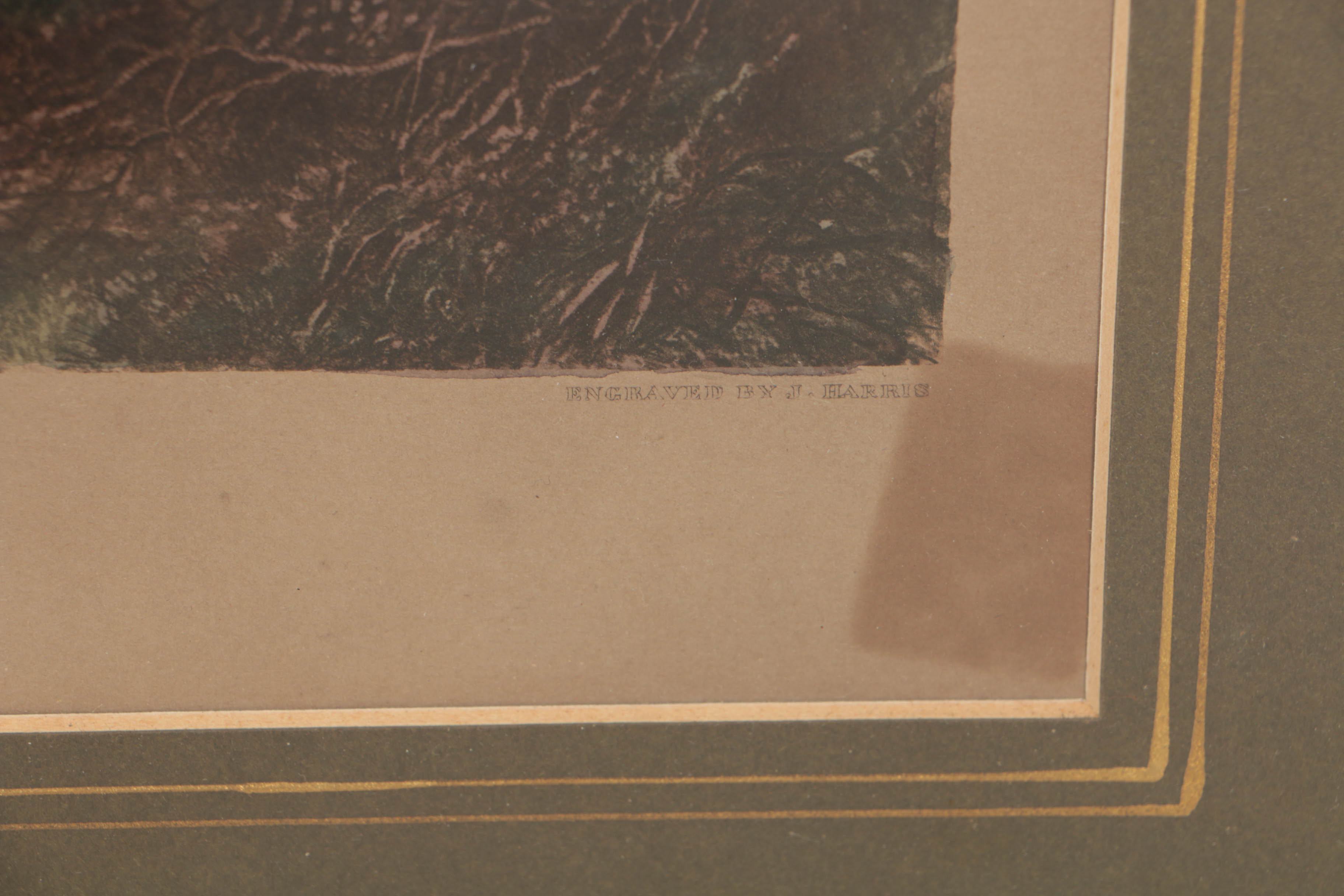 J. Harris Engraving After J.F. Herring Fox Hunting Scene "Full Cry"