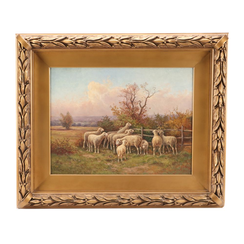 V. Vizien 19th Century Pastoral Landscape