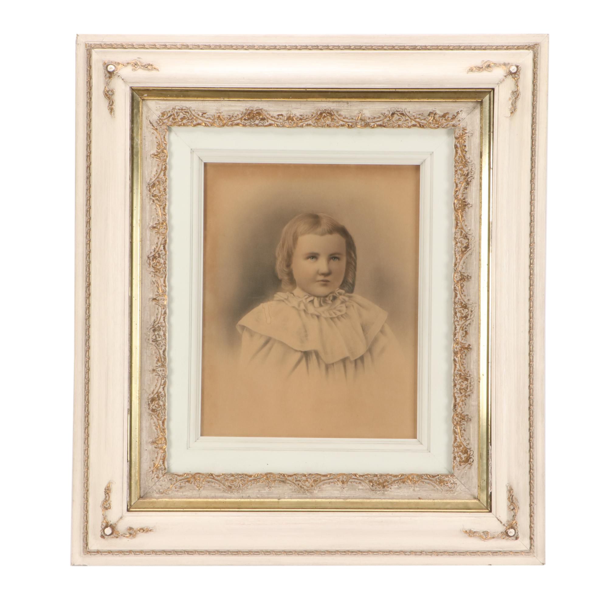 19th-Century Photographic Portrait of a Young Victorian Girl