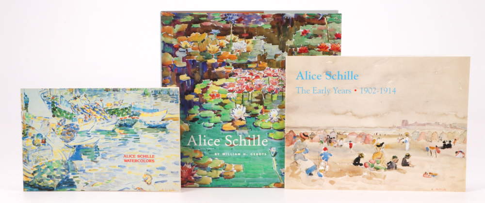 Alice Schille Watercolor Painting "Child on Green Chair"