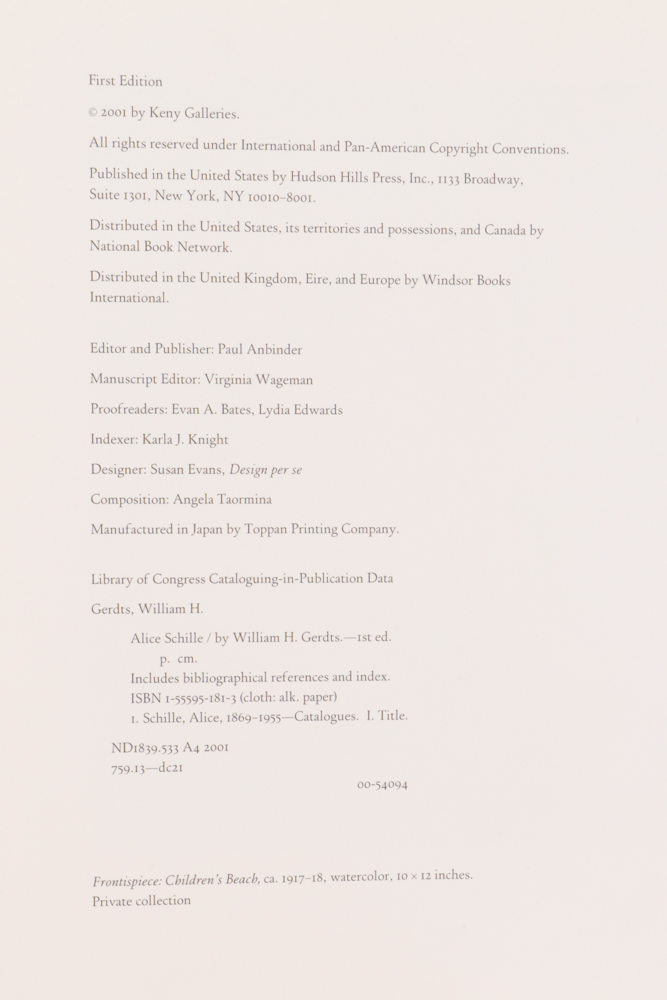 Alice Schille Watercolor Painting "Child on Green Chair"