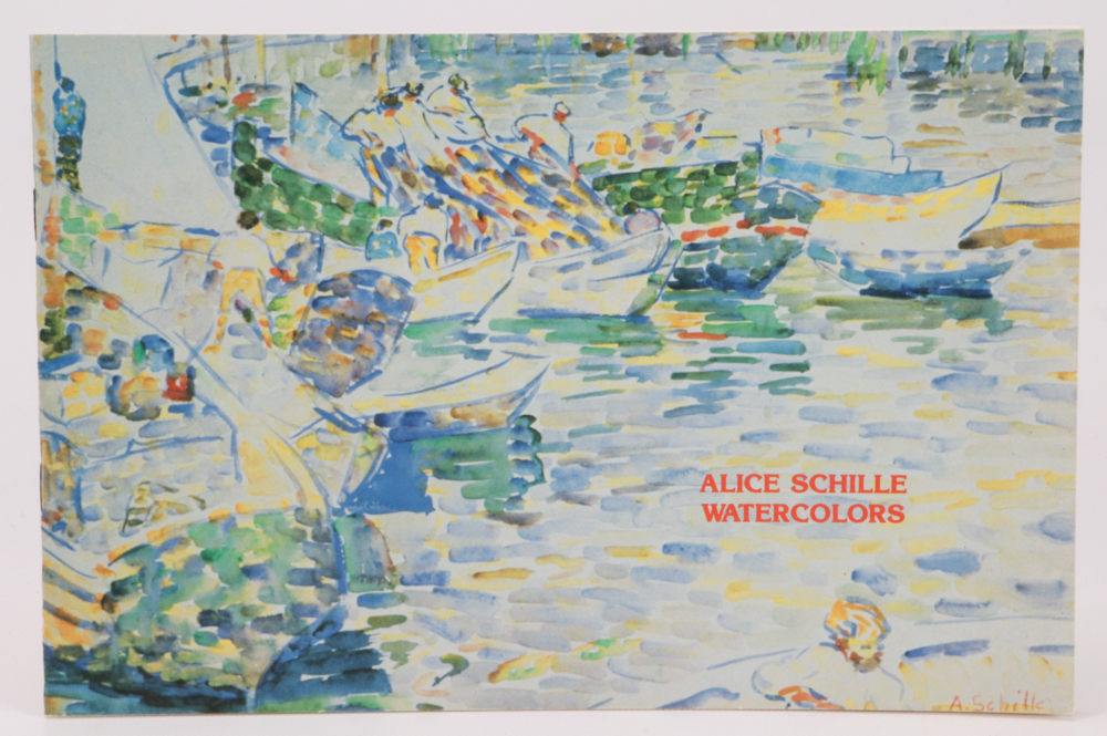 Alice Schille Watercolor Painting "Child on Green Chair"