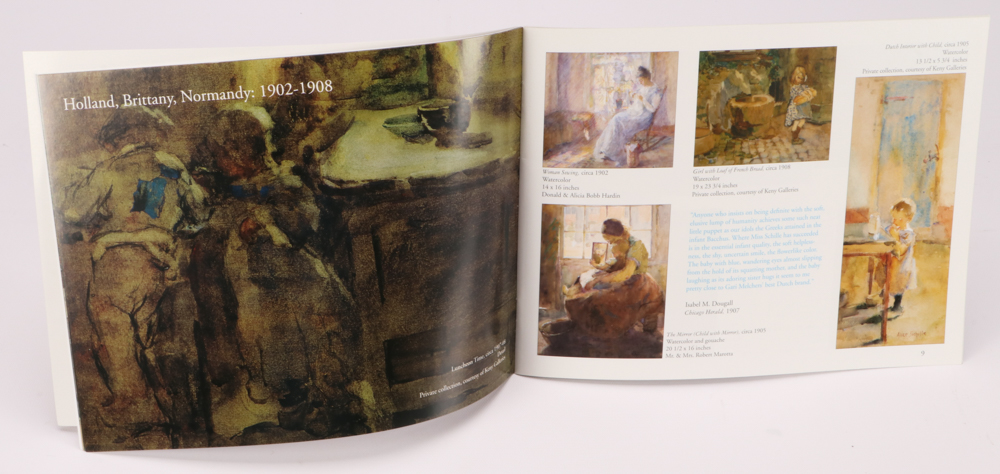 Alice Schille Watercolor Painting "Child on Green Chair"