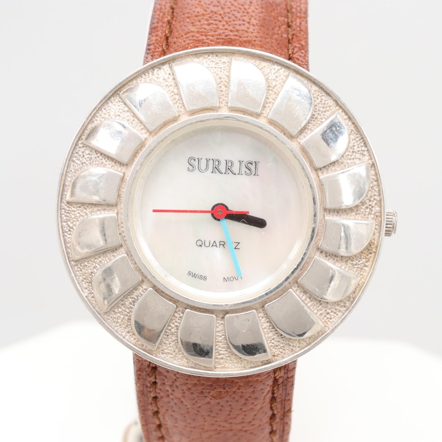 Surrisi Sterling Silver Mother of Pearl Wristwatch