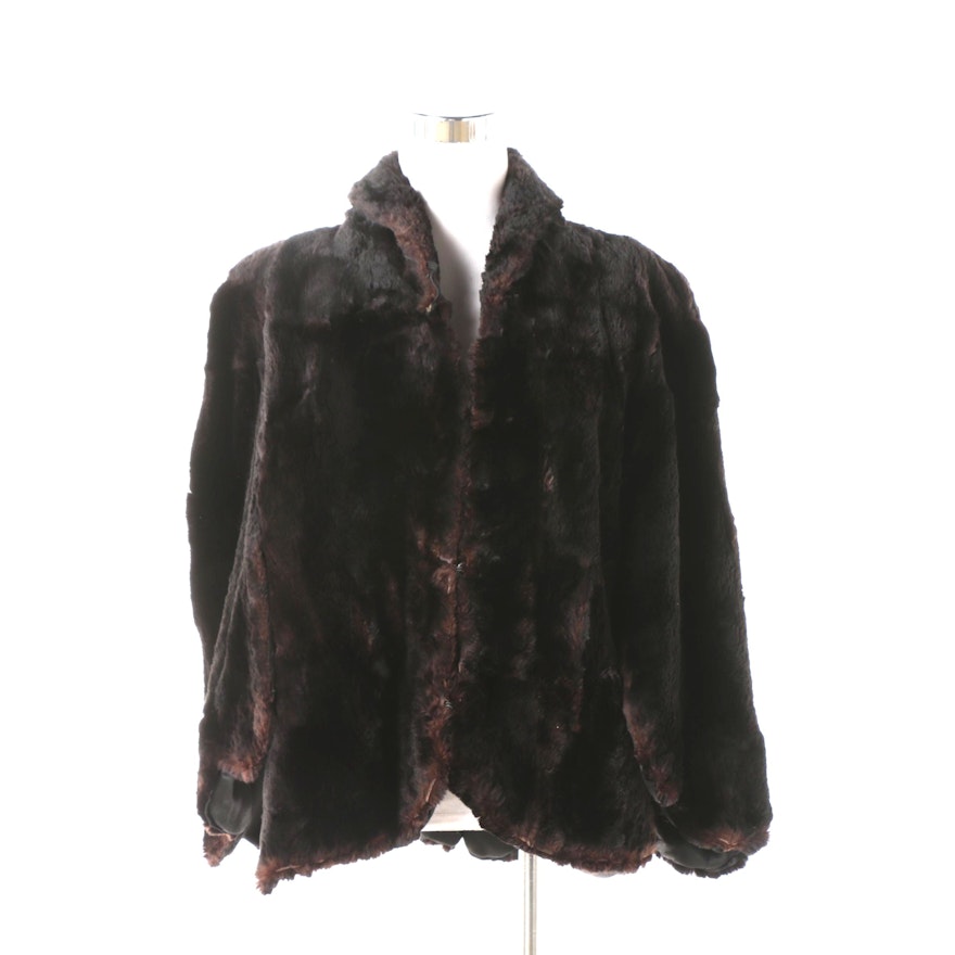 Women's Vintage Jos. S. Bies Sheared and Dyed Beaver Fur Cape