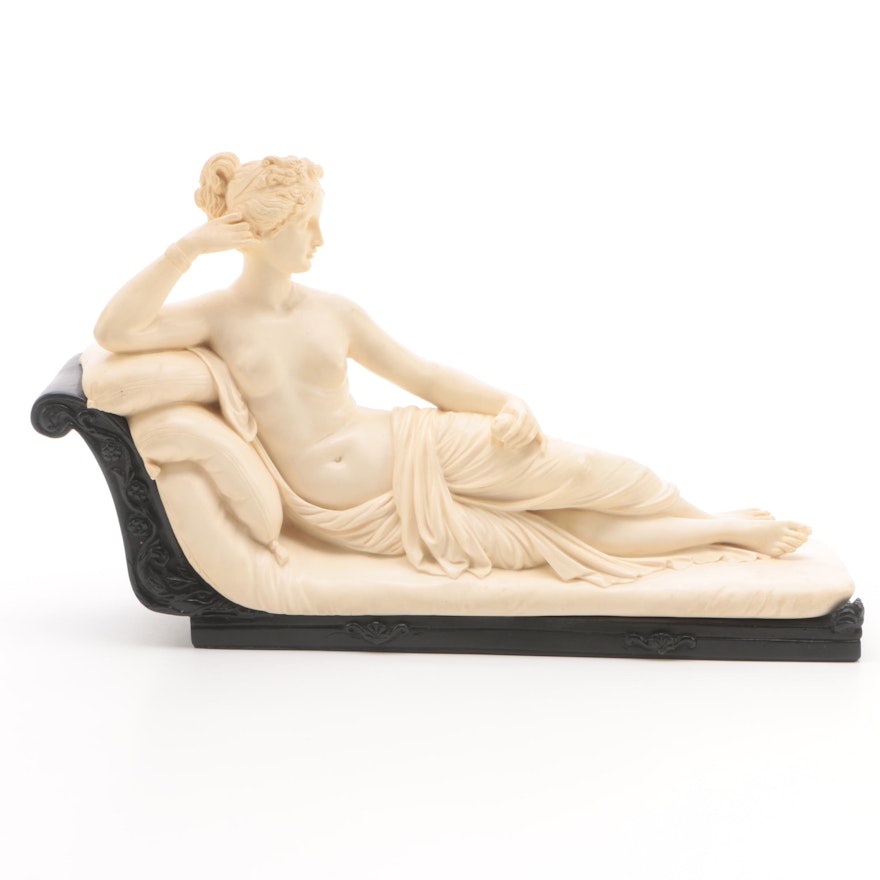 Replica "Venus Victrix" Alabaster Resin Sculpture by G. Ruggeri, Mid-Century