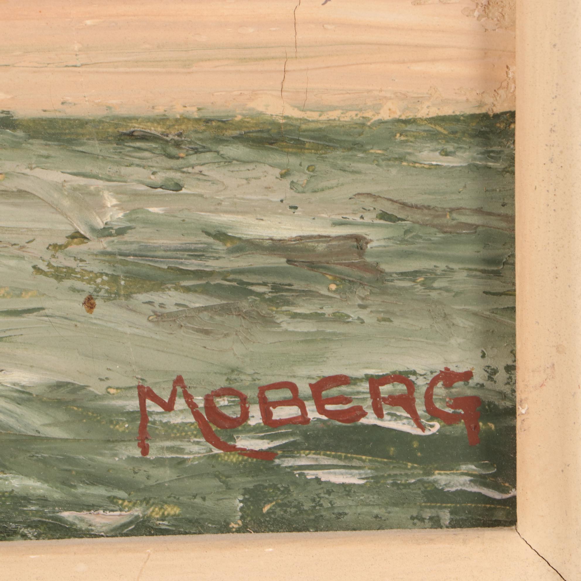 Pierre Moberg French Street Scene Oil Painting