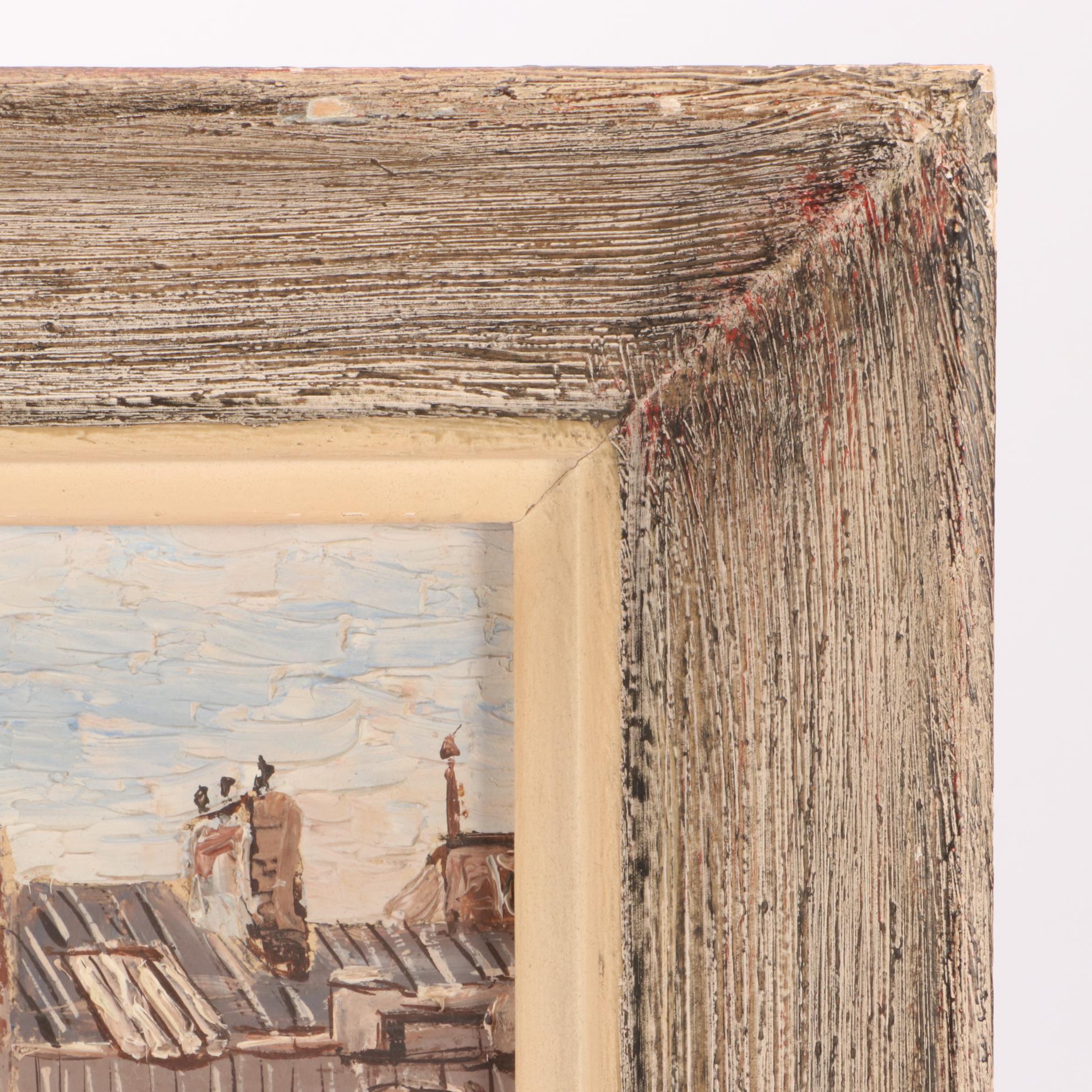 Pierre Moberg French Street Scene Oil Painting