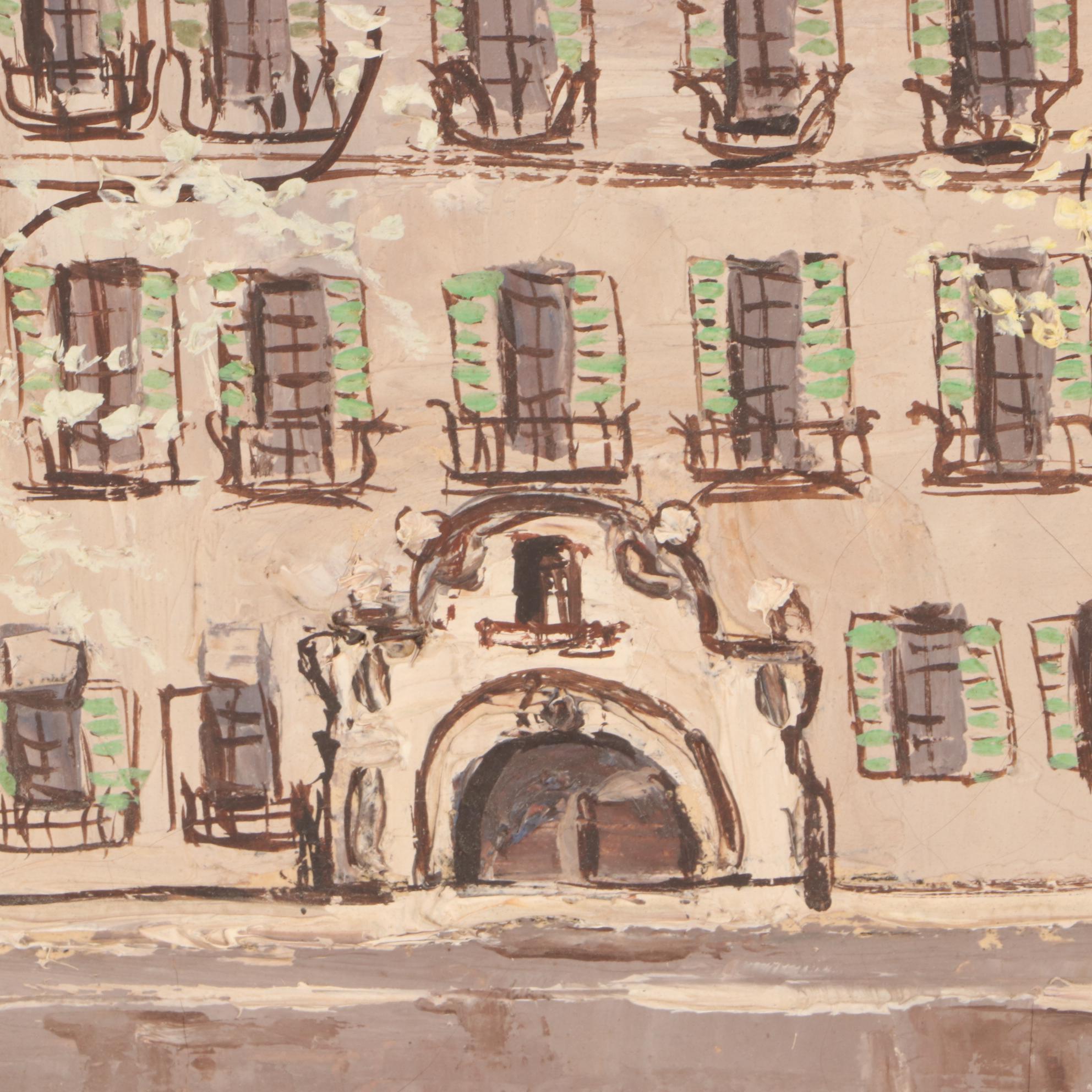 Pierre Moberg French Street Scene Oil Painting