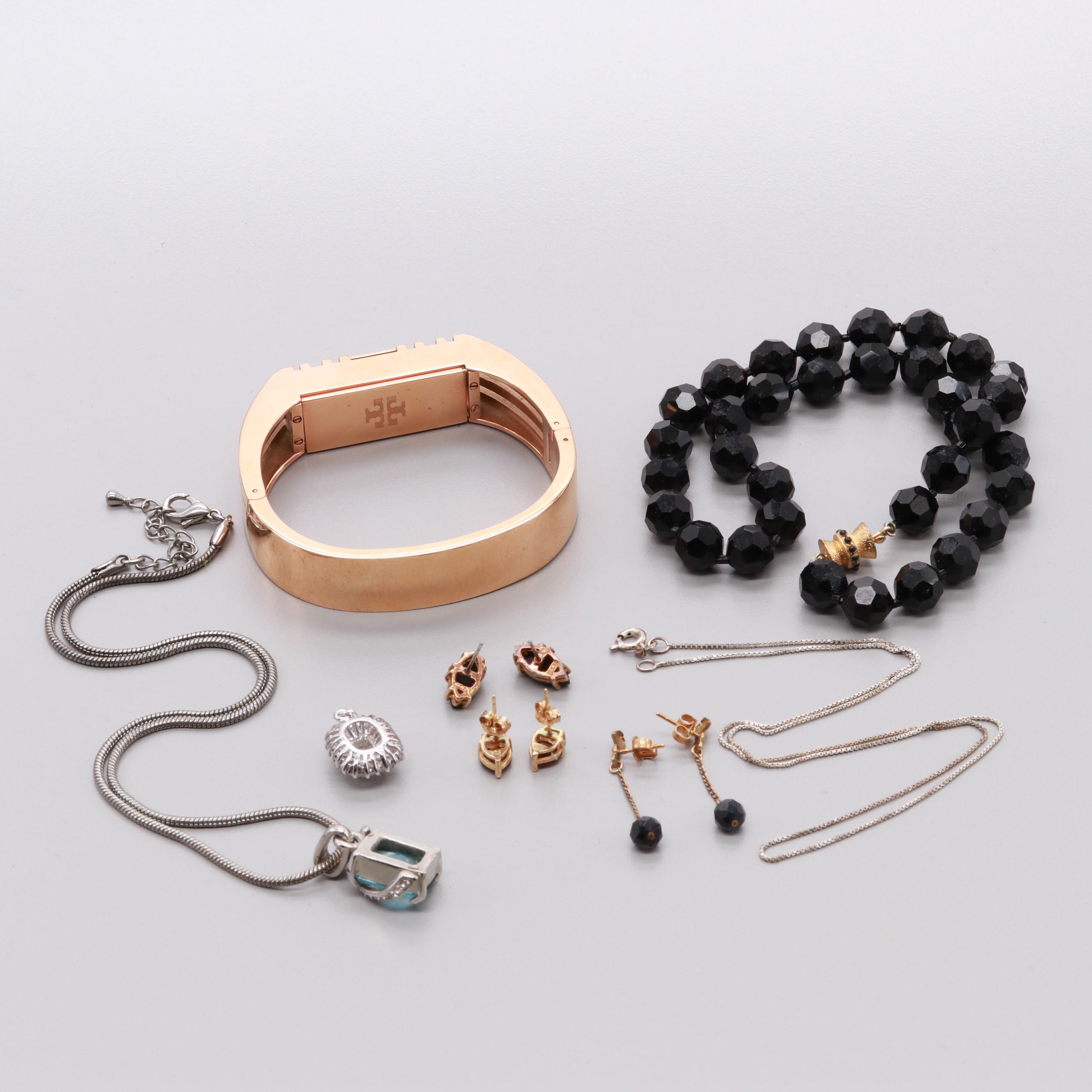 Tory Burch Gold Tone Fitbit Bracelet and Jewelry Including Sterling Silver