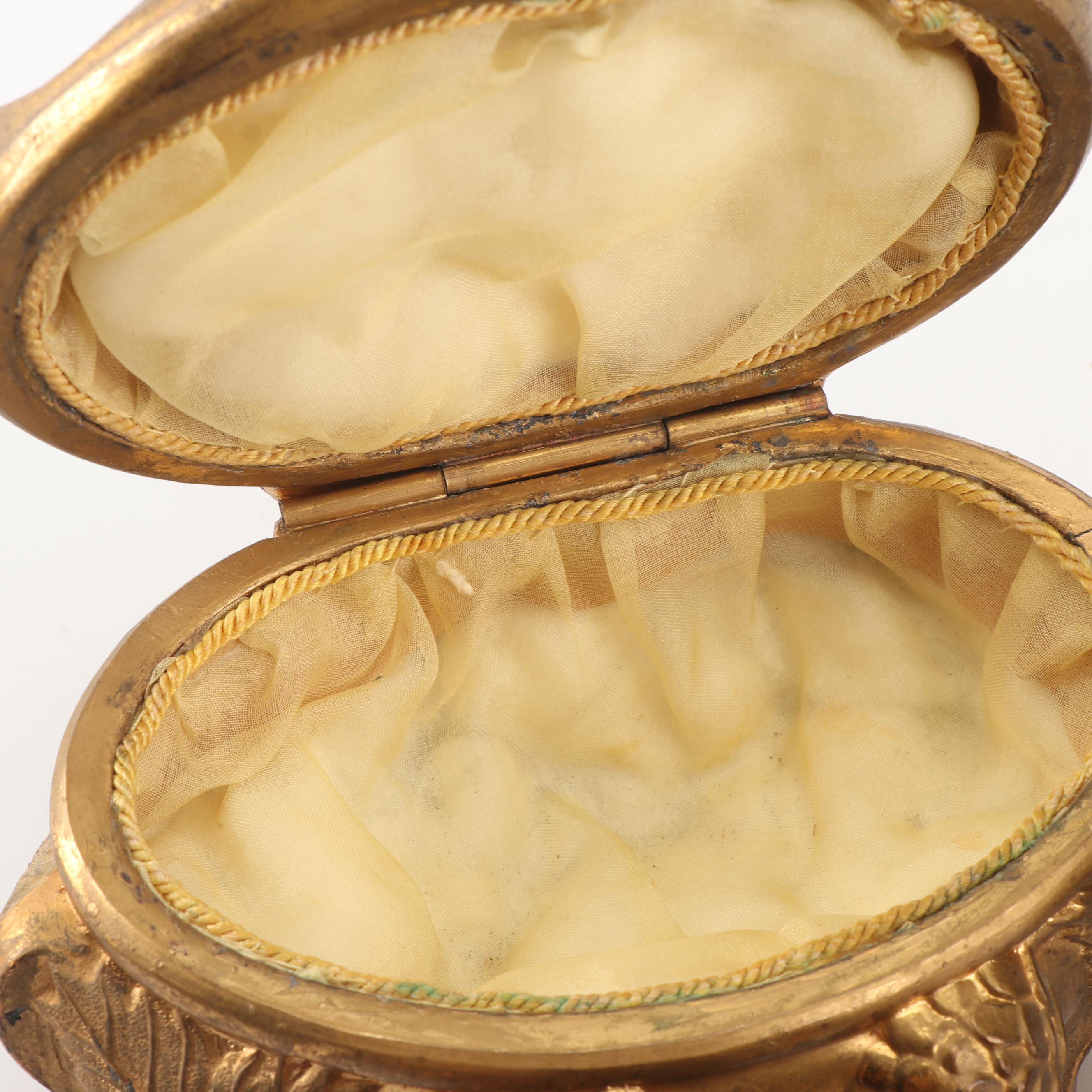 Art Nouveau Cast Metal Footed Jewelry Caskets Including Jennings Brothers