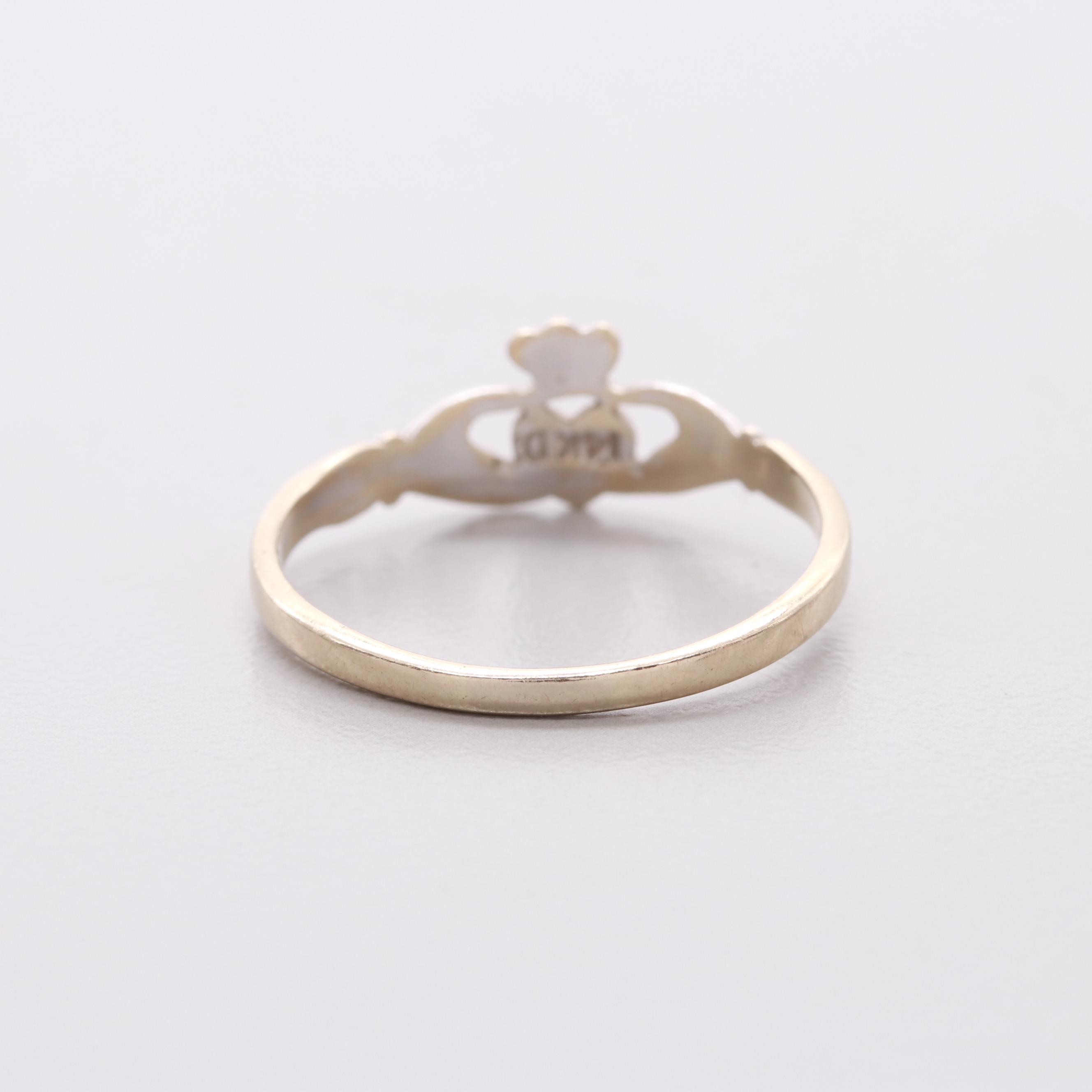 14K White Gold Claddagh Ring