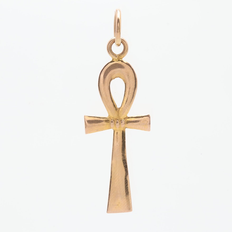 18K Yellow Gold Ankh Pendant