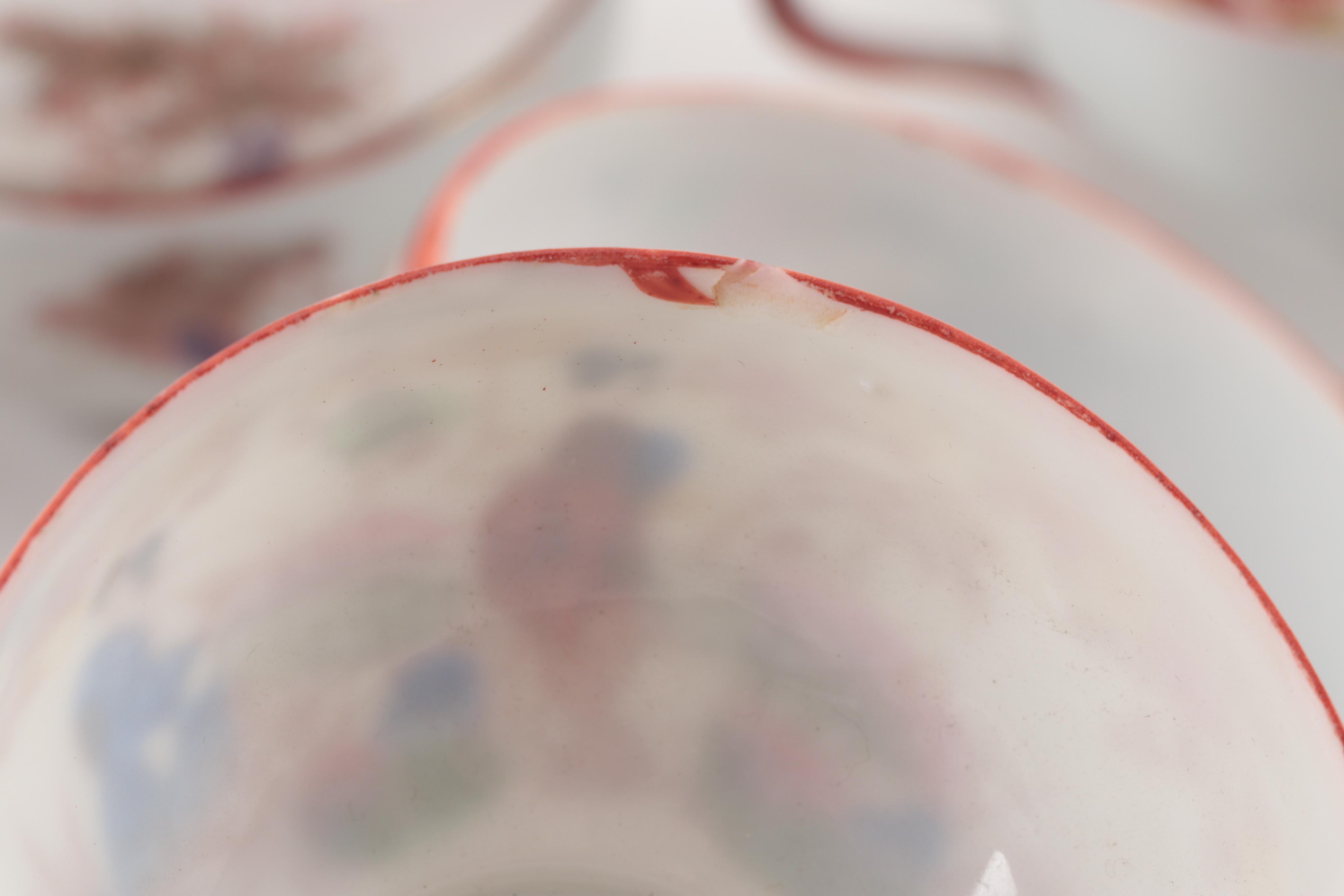Japanese "Geisha Girl" Porcelain Cups and Saucers