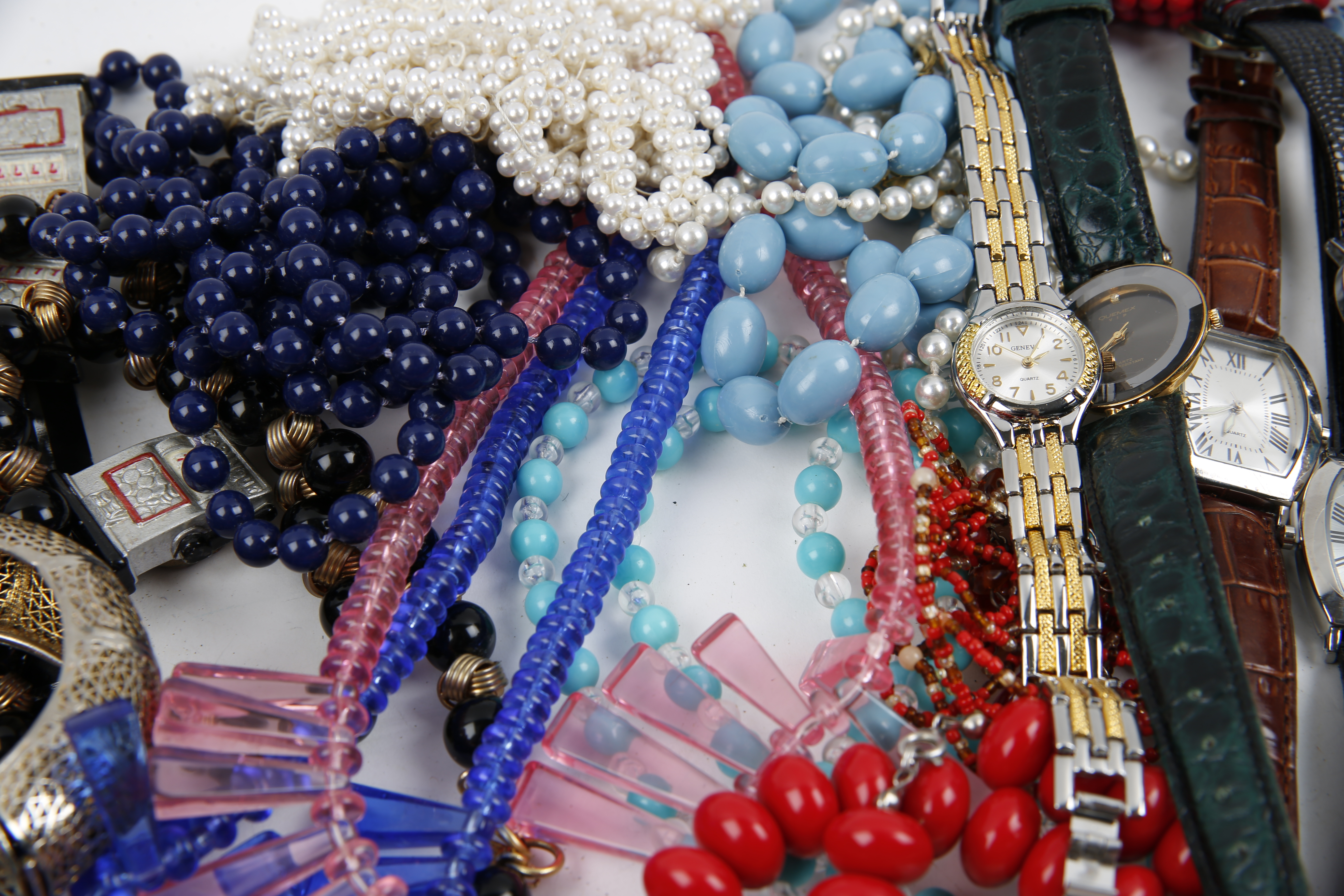 Huge Assortment of Costume Jewelry Including Vintage Plastic and Glass