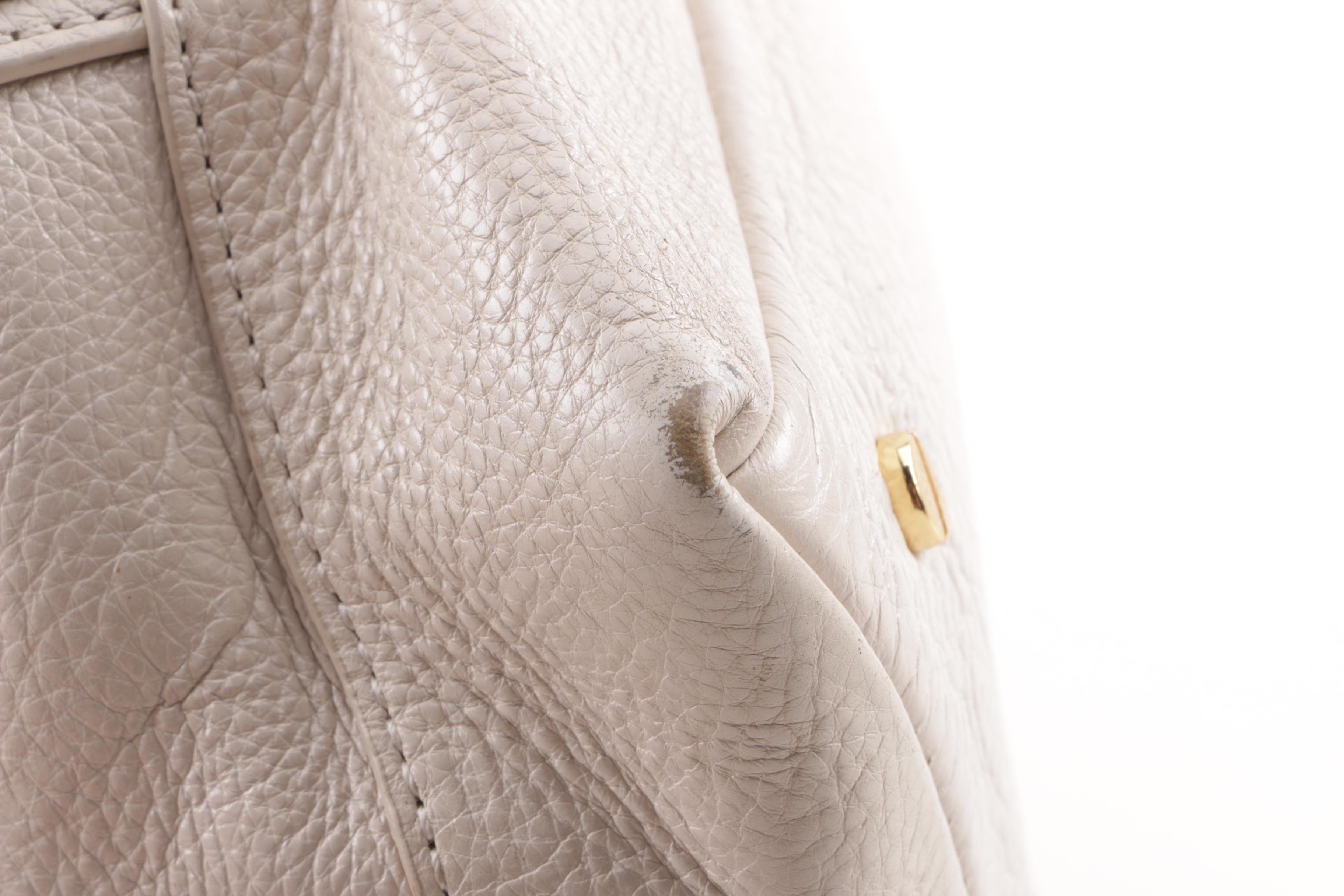 Tory Burch Off-White Pebbled Leather Satchel