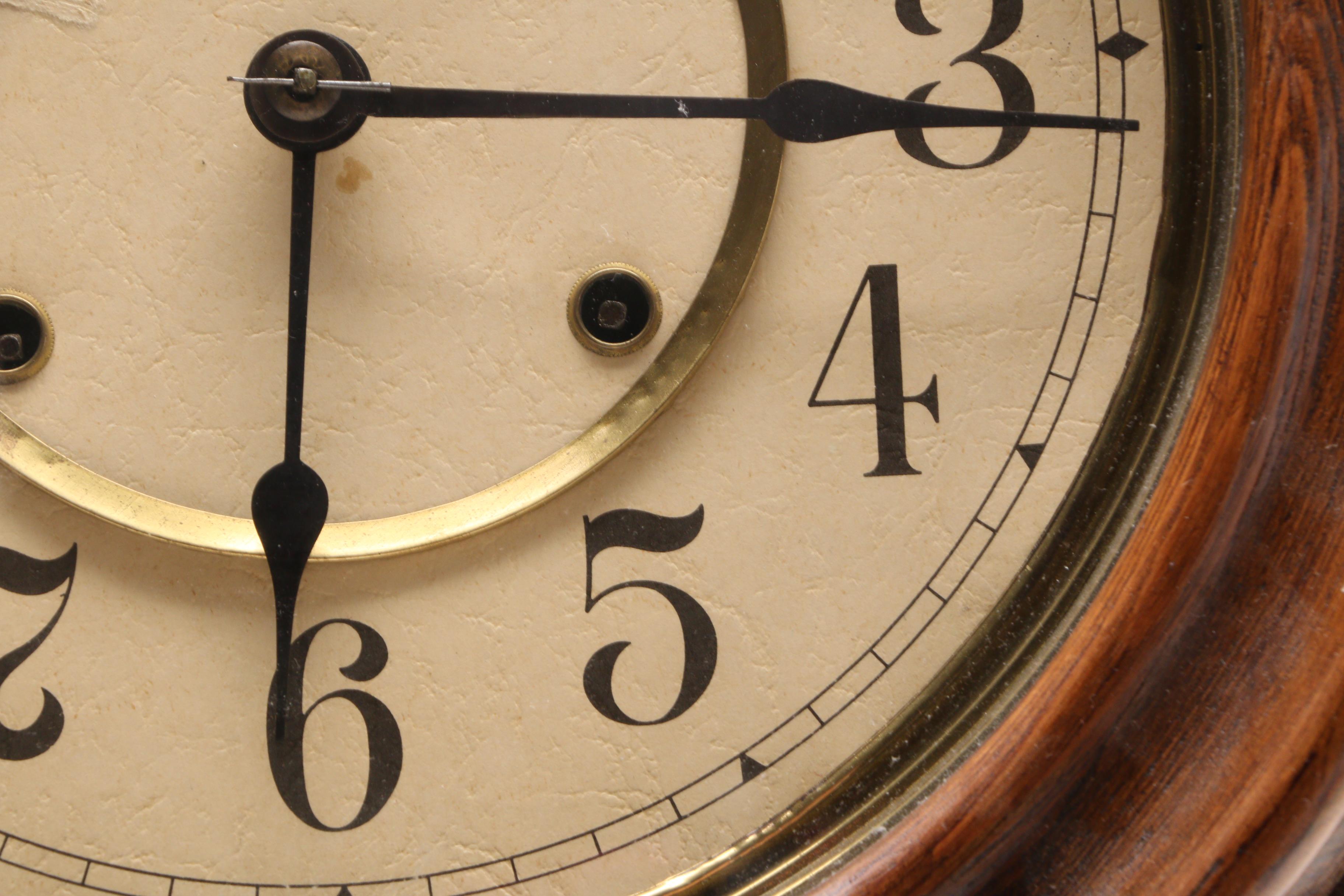 Vintage Pendulum Schoolhouse Clock