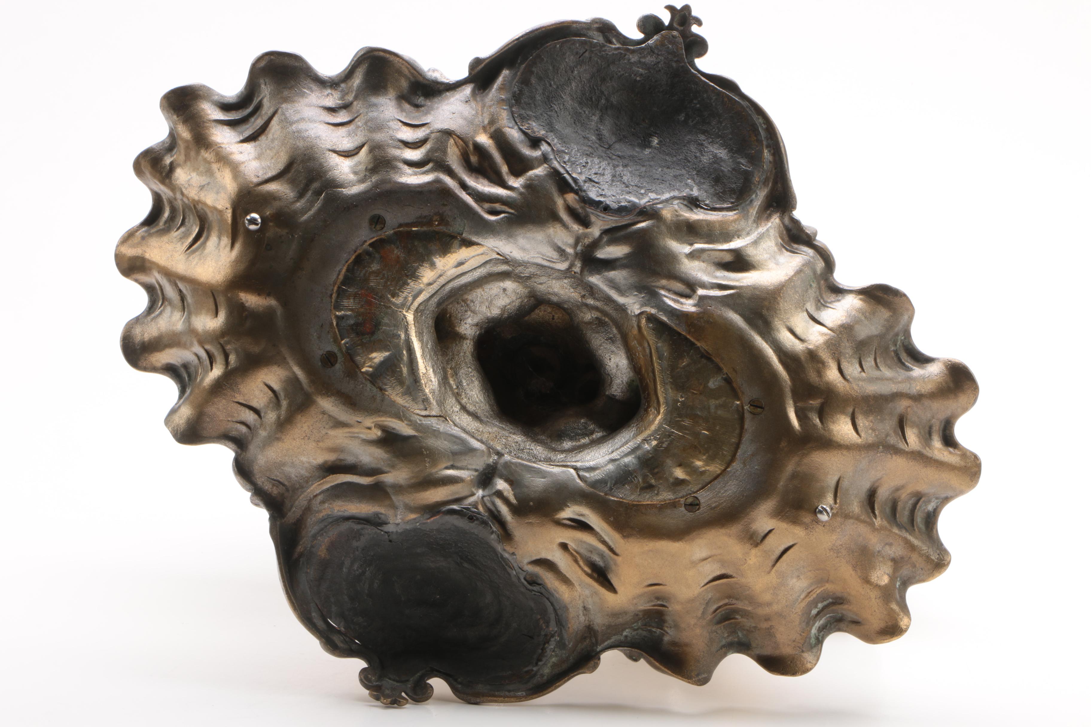 Rococo Style Brass Cherub and Shell Centerpiece