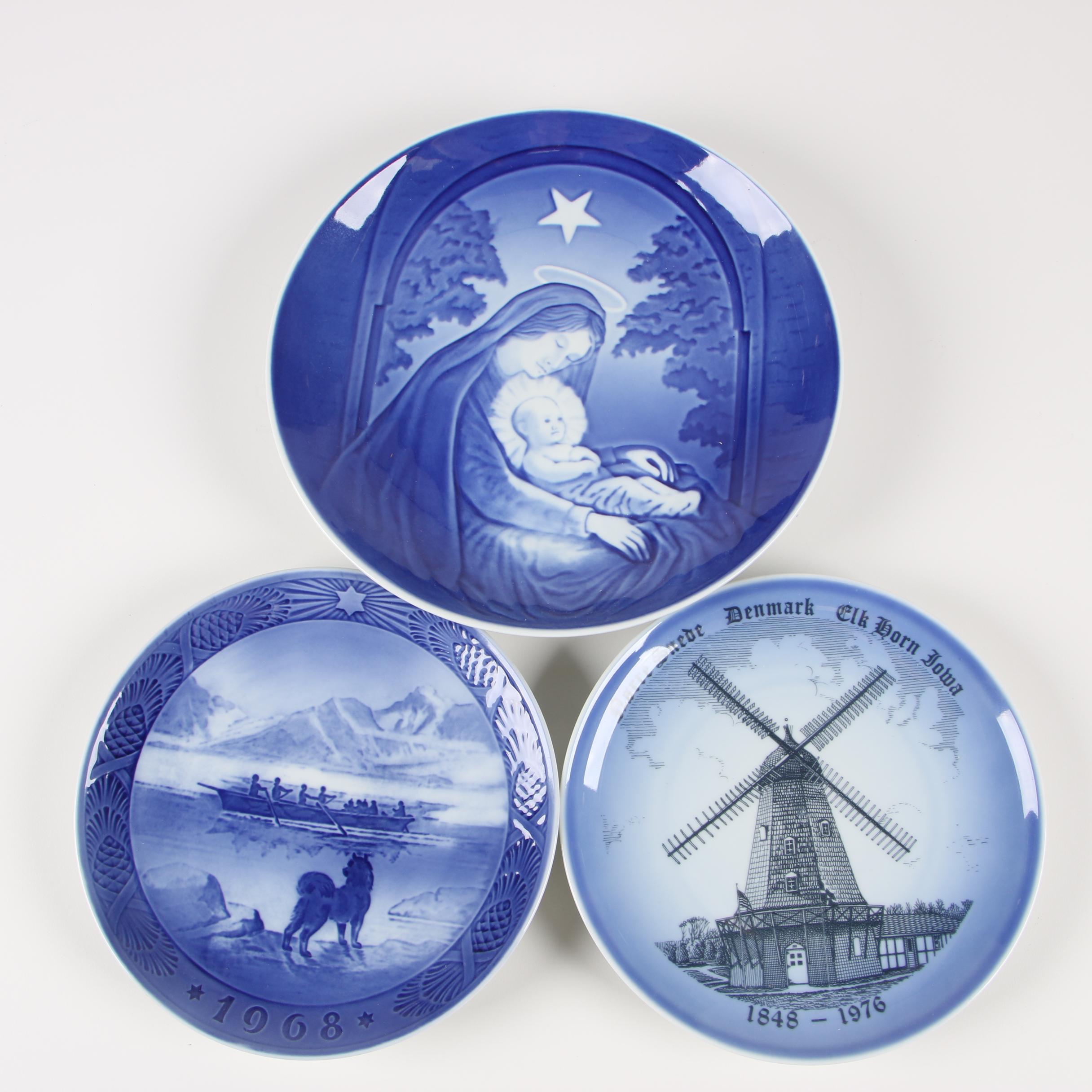 Vintage Porcelain Plates including Royal Copenhagen and Bing & Grøndahl