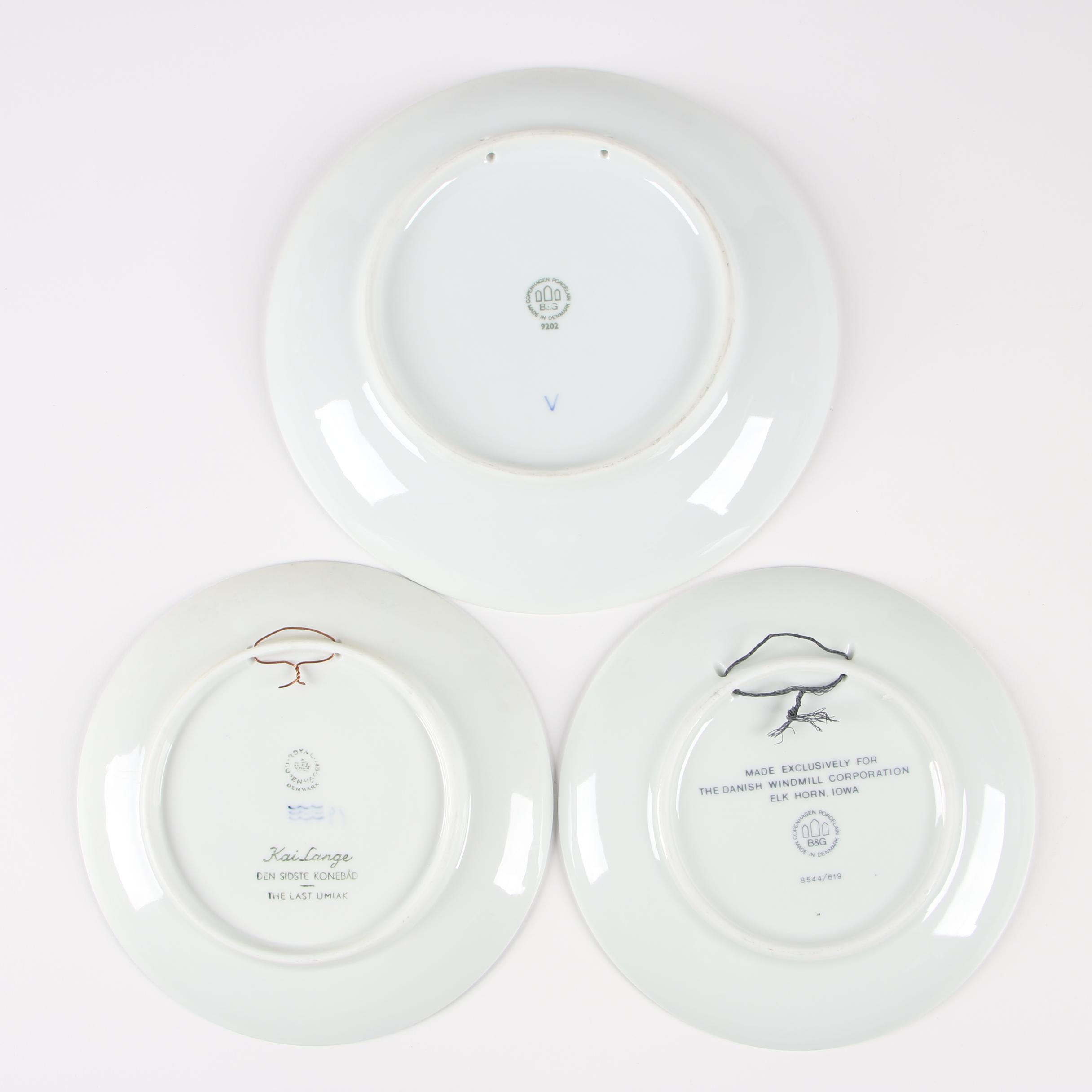 Vintage Porcelain Plates including Royal Copenhagen and Bing & Grøndahl