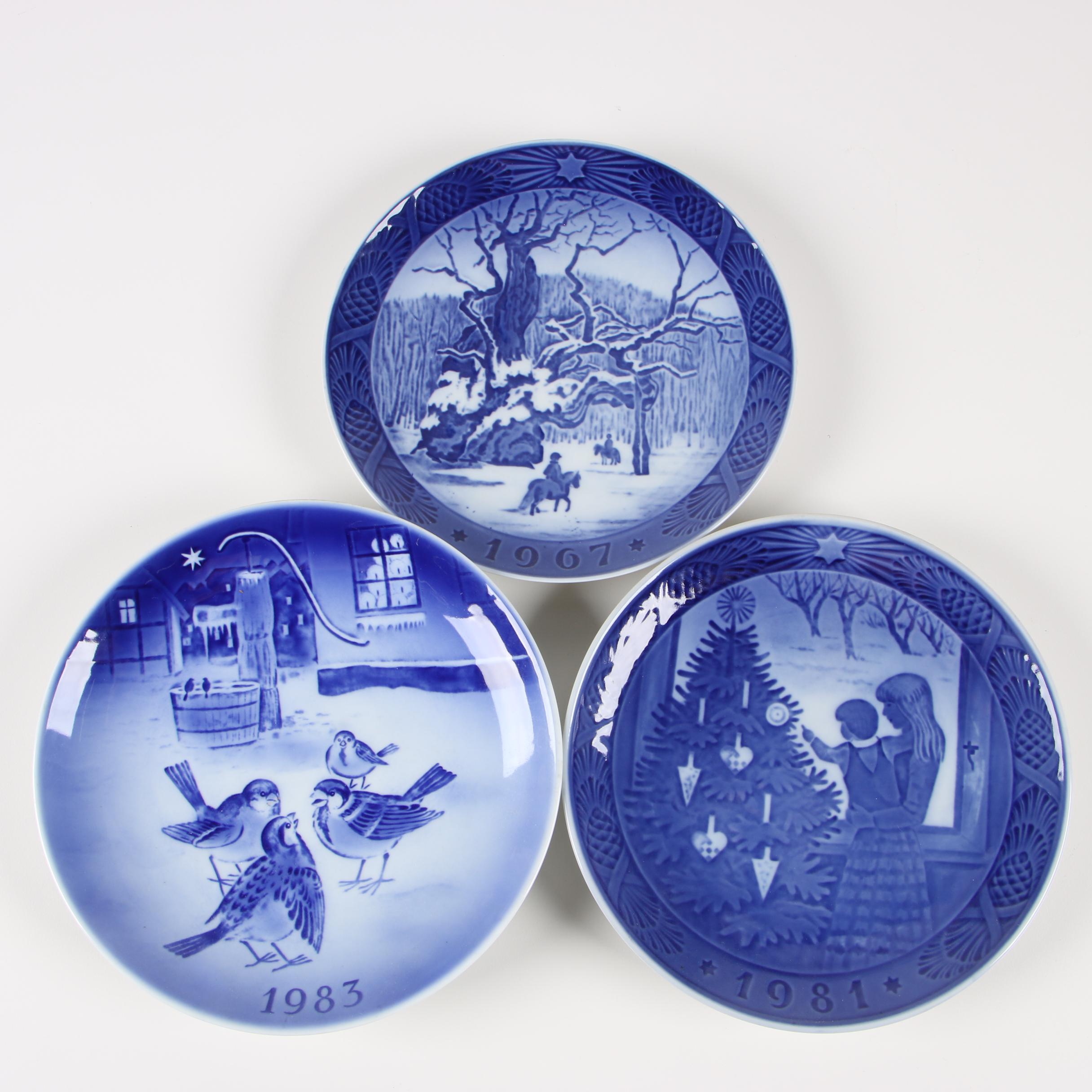 Vintage Porcelain Plates including Royal Copenhagen and Bing & Grøndahl