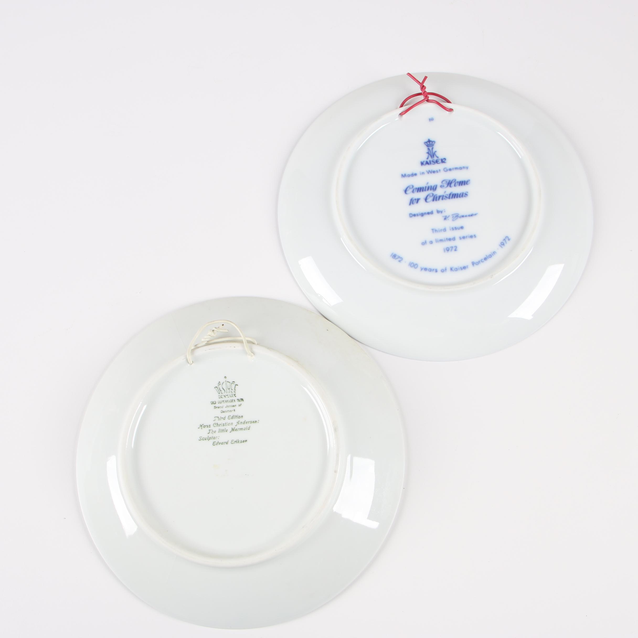 Vintage Porcelain Plates including Royal Copenhagen and Bing & Grøndahl