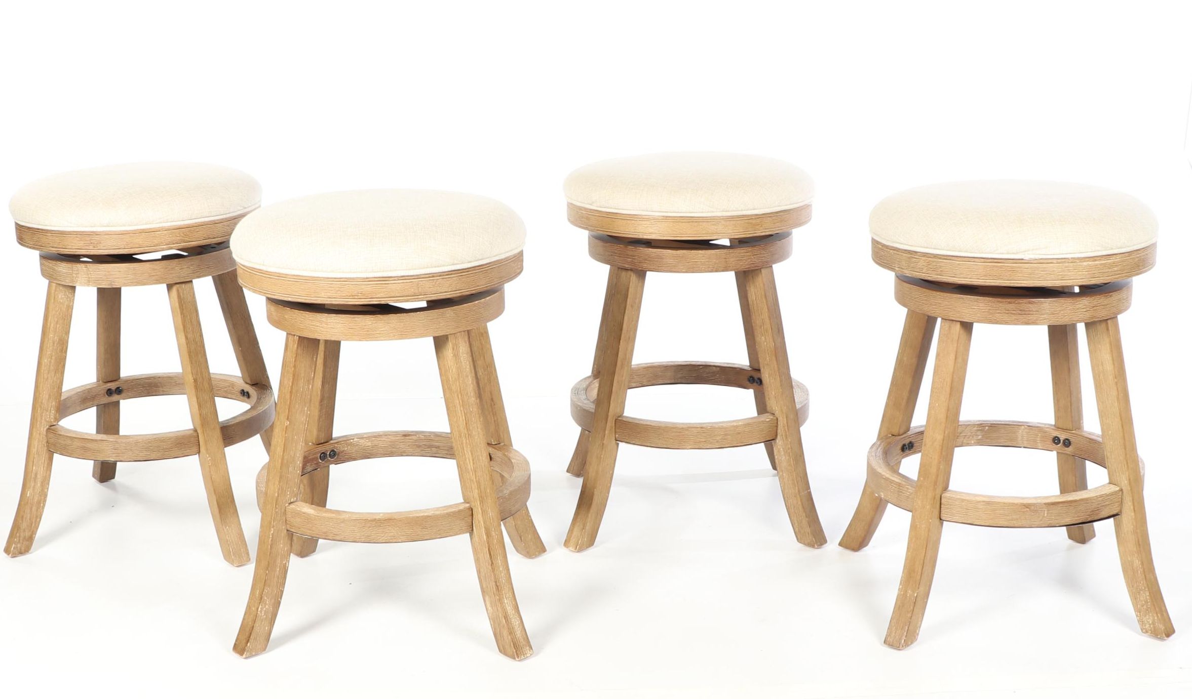 Four Engineered Wood Backless Stools, 21st Century